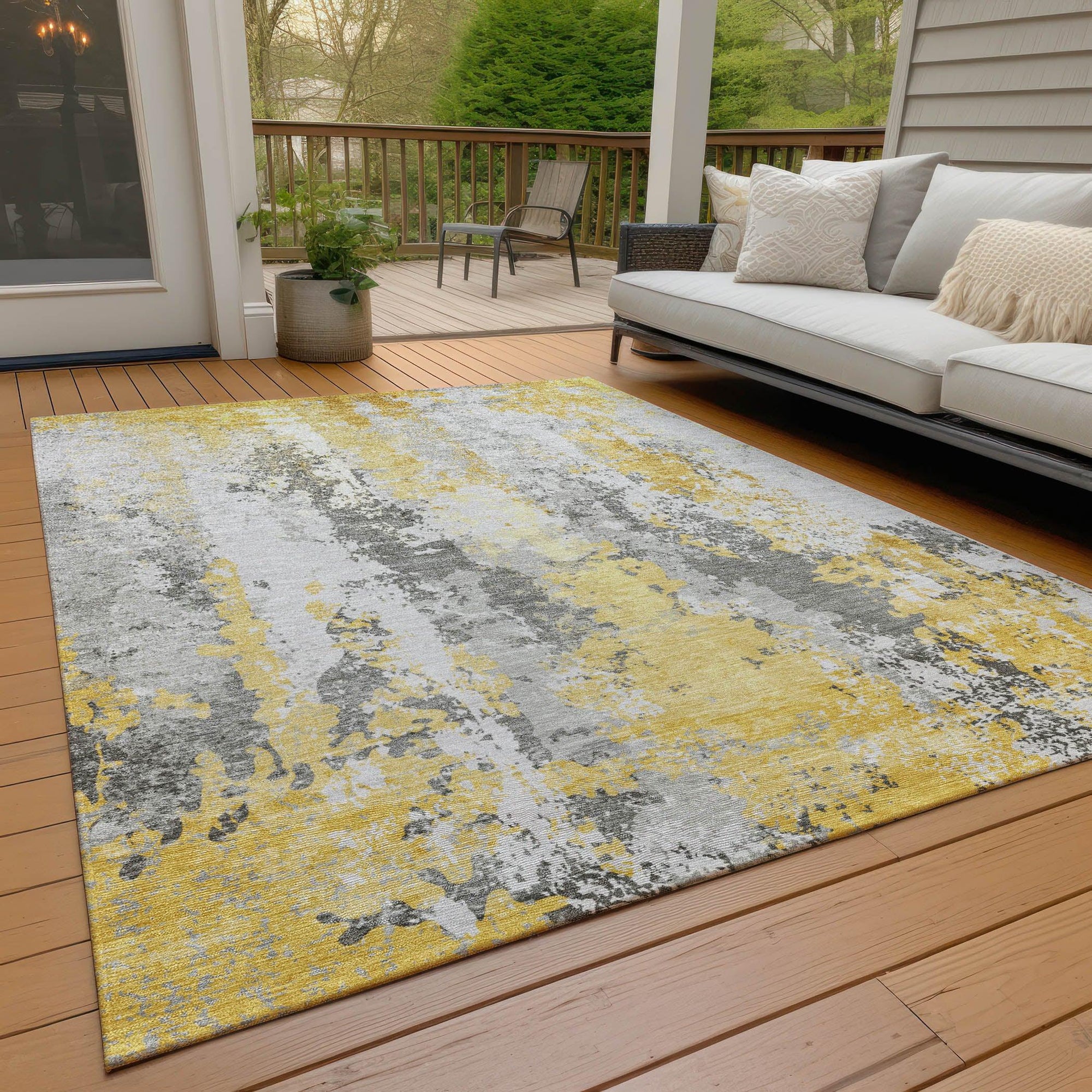 Addison Rugs Taelara Gold Washable Indoor-Outdoor Rug