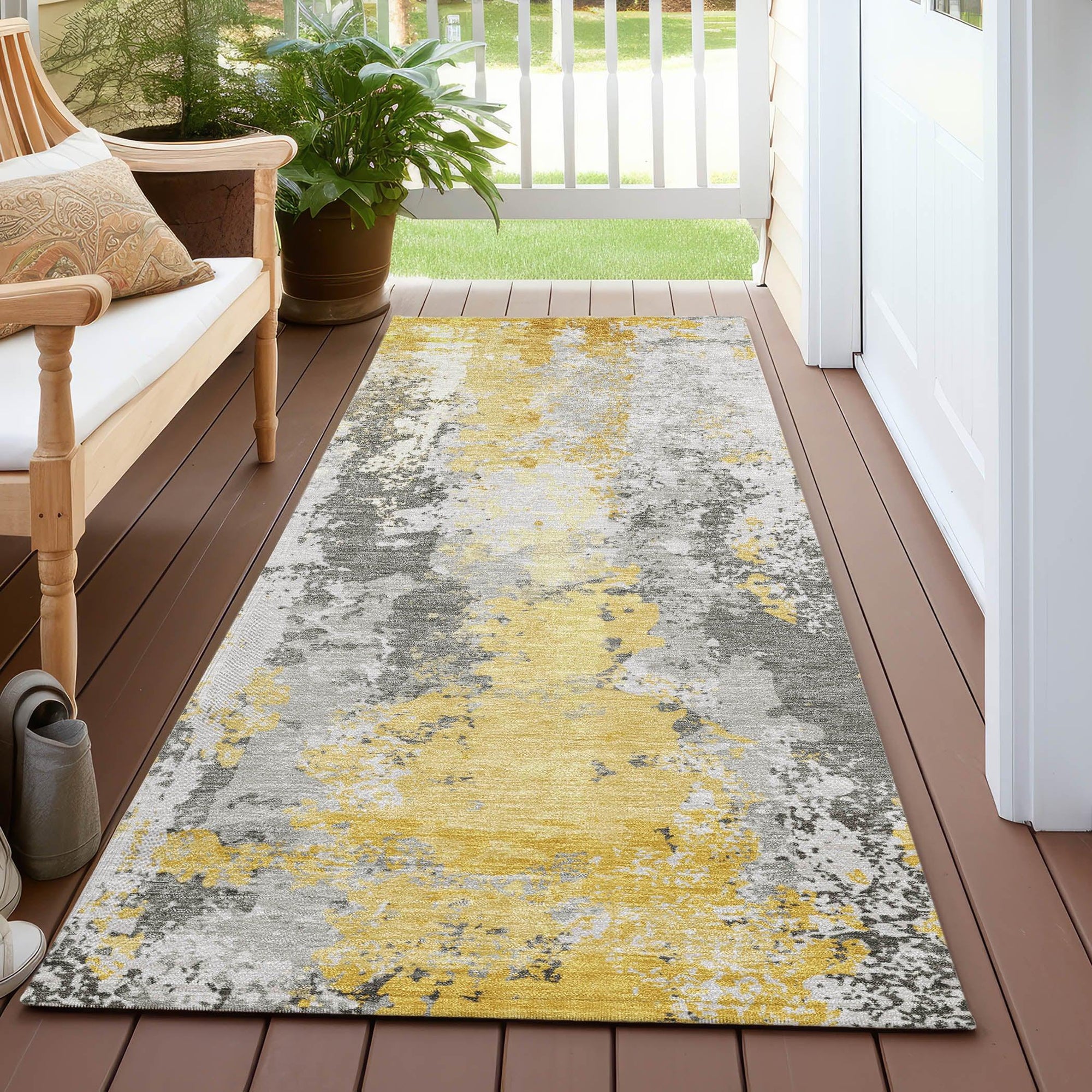 Addison Rugs Taelara Gold Washable Indoor-Outdoor Rug