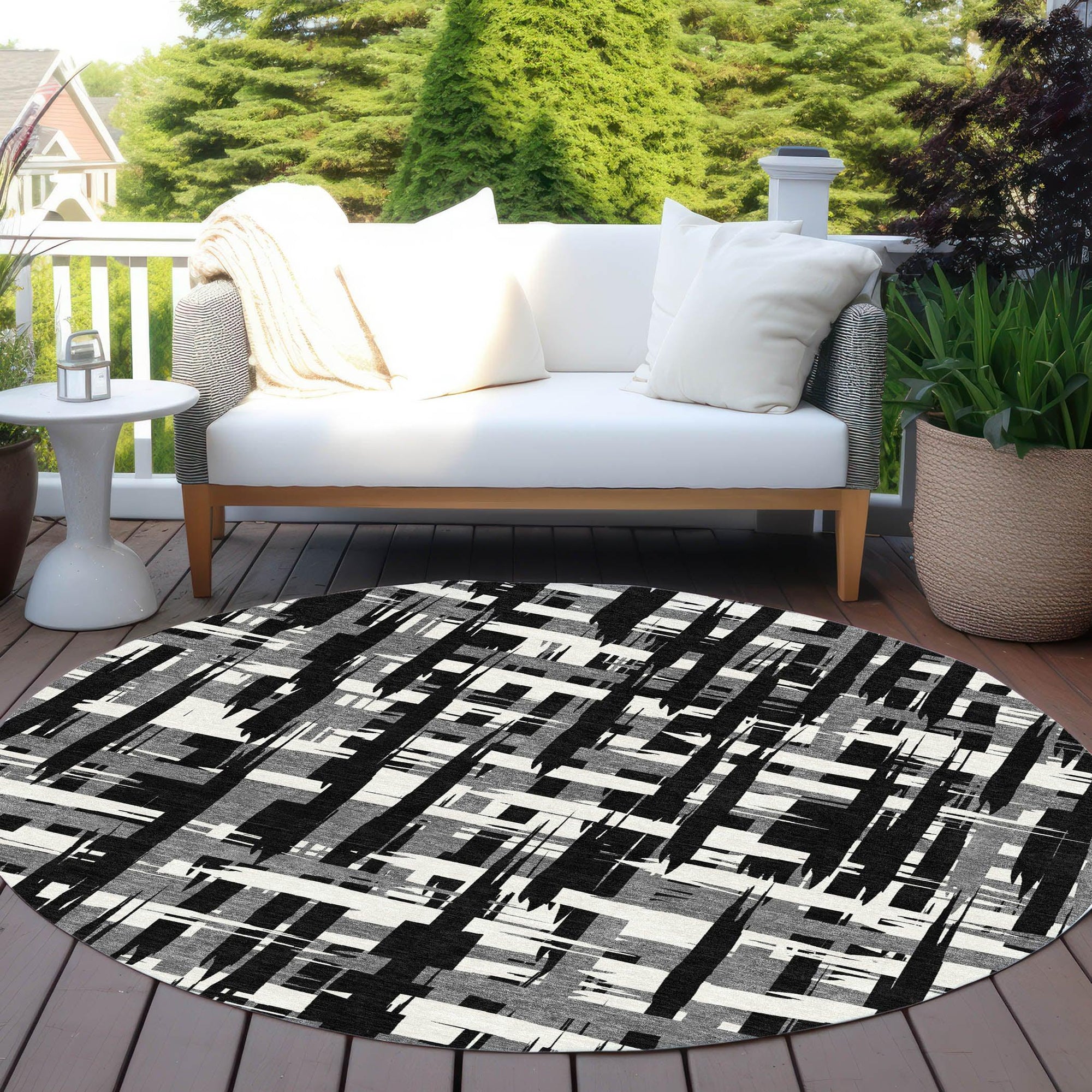 Addison Rugs Taelaris Black Washable Indoor-Outdoor Rug