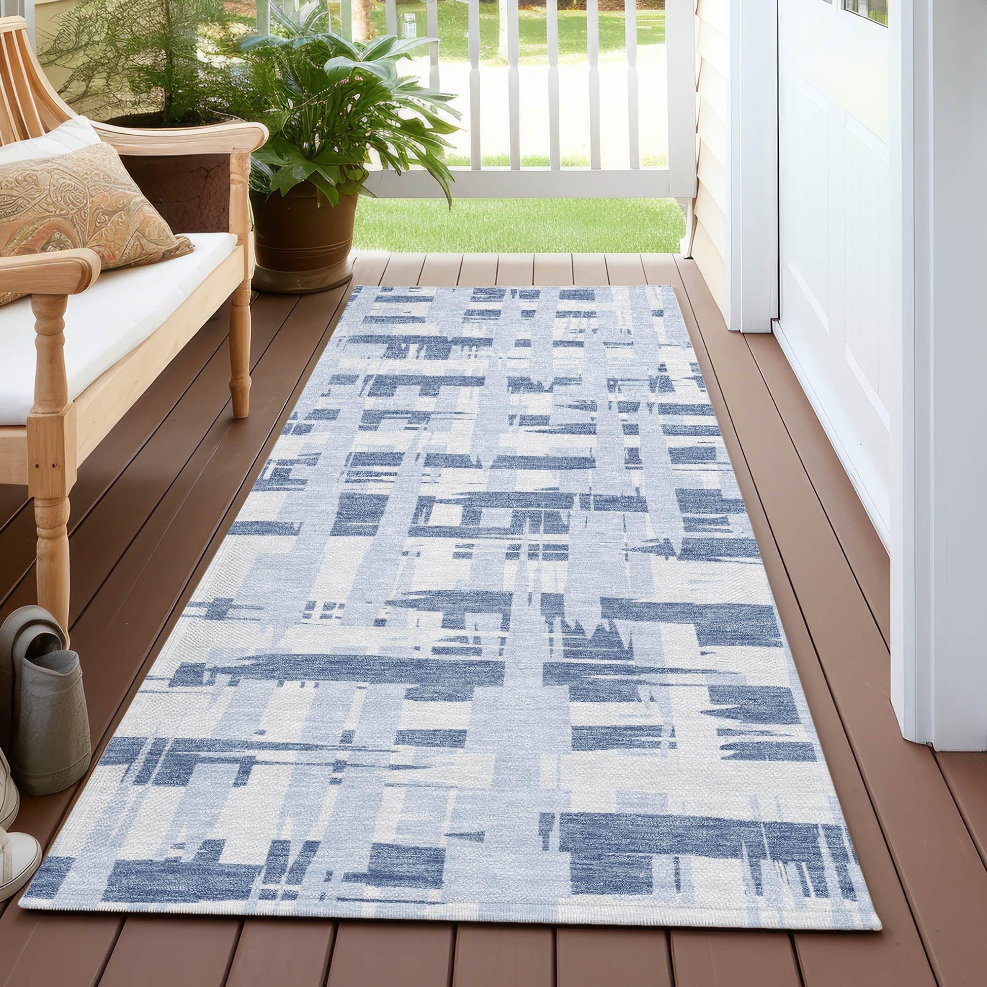 Addison Rugs Taelaris Blue Washable Indoor-Outdoor Rug