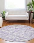 Taelaris Purple Washable Indoor-Outdoor Rug