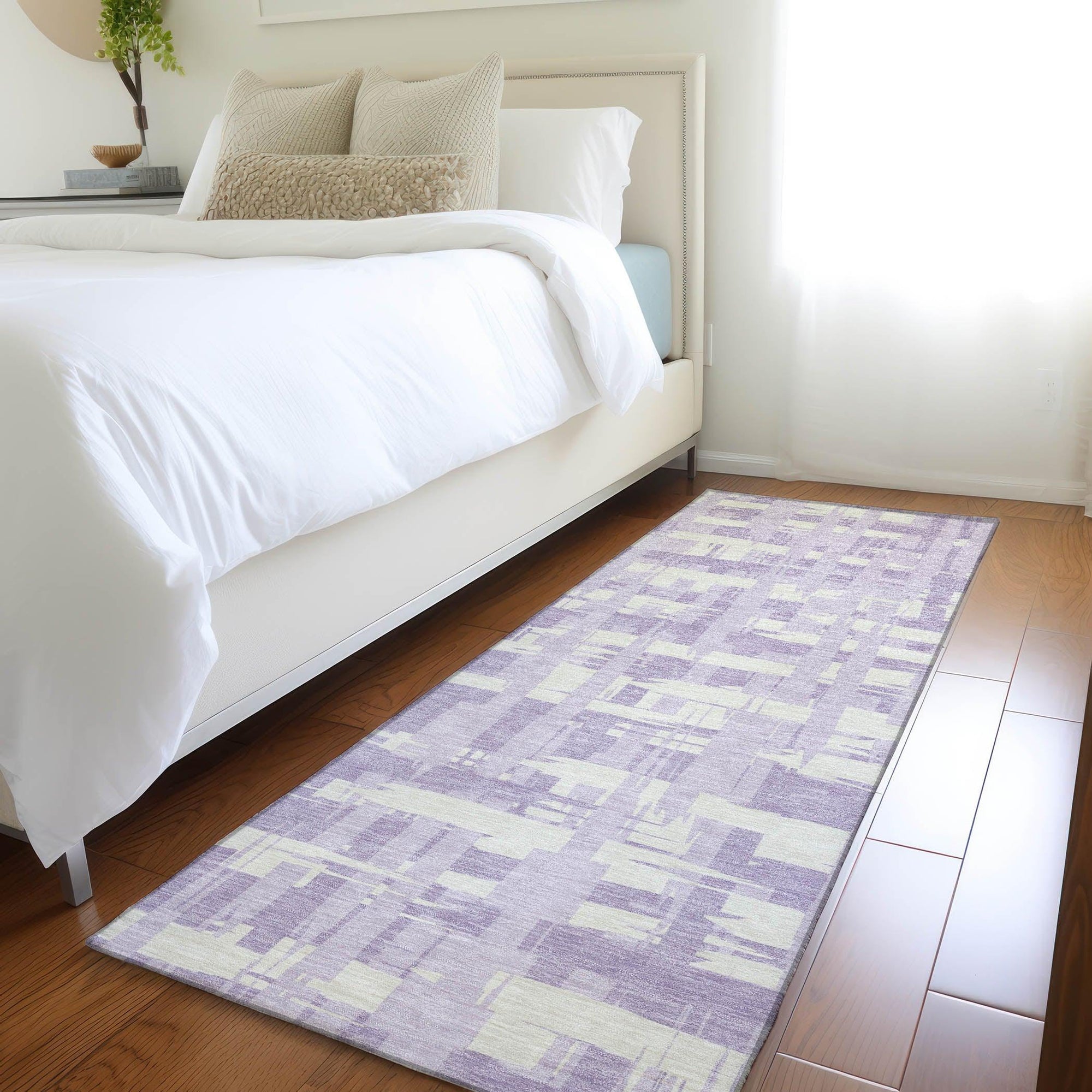 Taelaris Purple Washable Indoor-Outdoor Rug