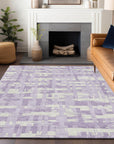 Taelaris Purple Washable Indoor-Outdoor Rug