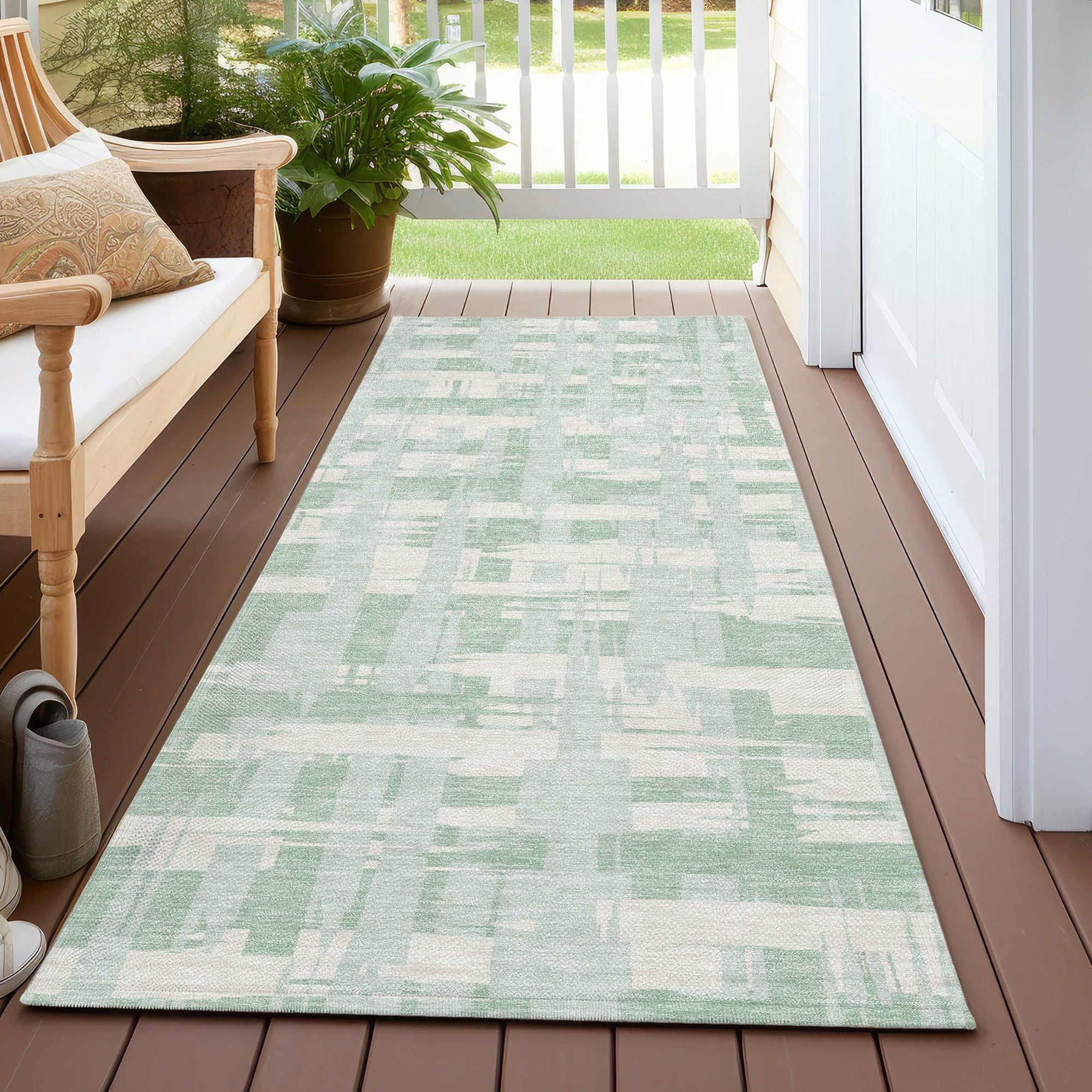 Addison Rugs Taelaris Green Washable Indoor-Outdoor Rug