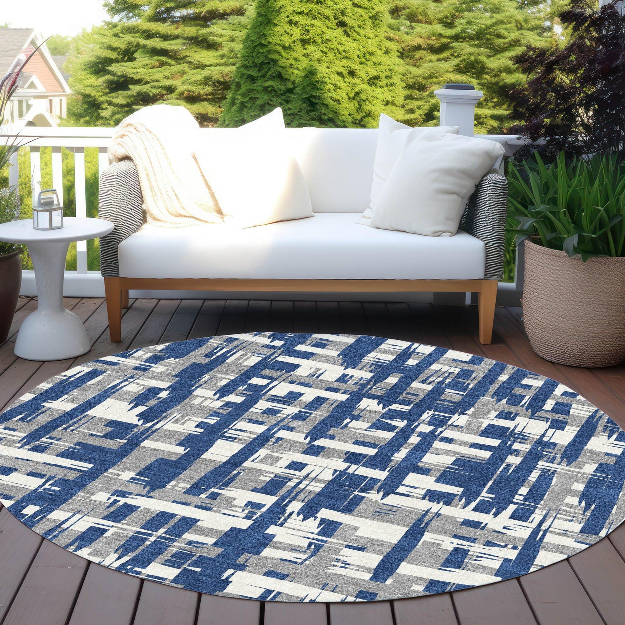 Addison Rugs Taelaris Navy Washable Indoor-Outdoor Rug