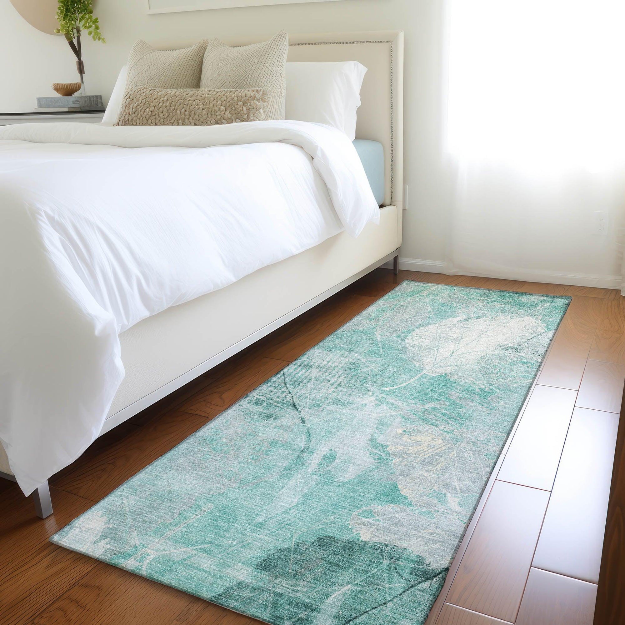 Addison Rugs Taelas Teal Washable Indoor-Outdoor Rug