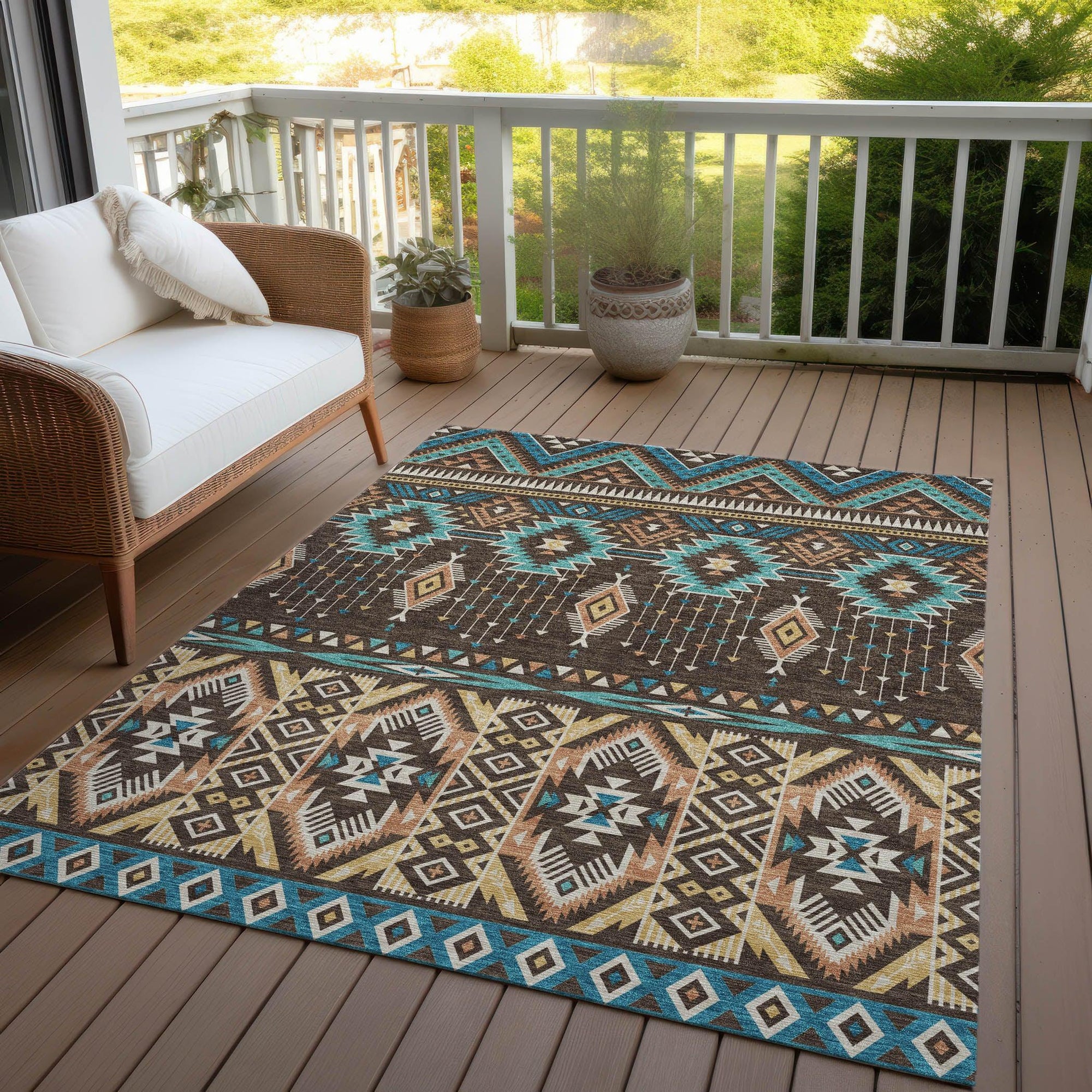 Addison Rugs Taelien Brown Washable Indoor-Outdoor Rug