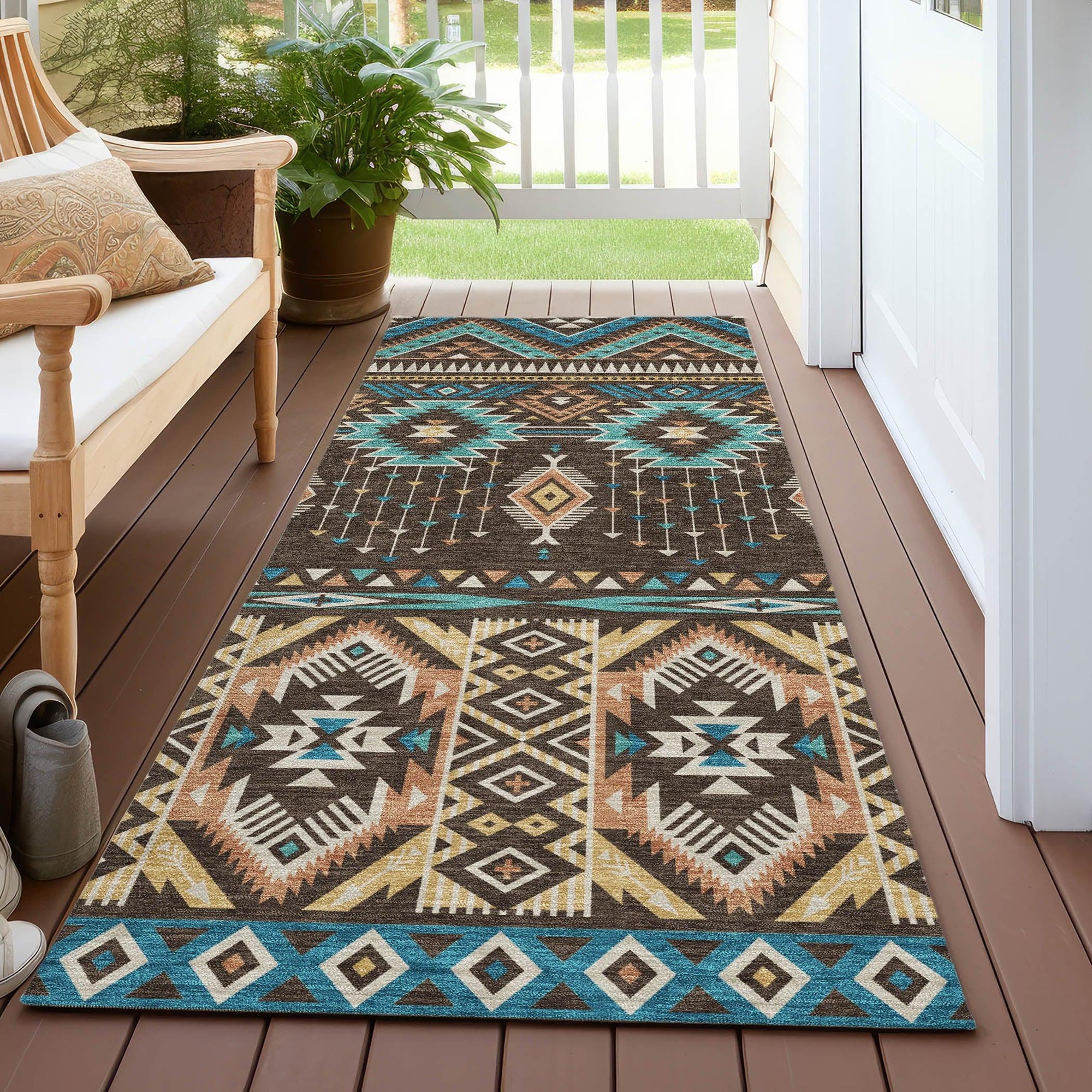 Addison Rugs Taelien Brown Washable Indoor-Outdoor Rug