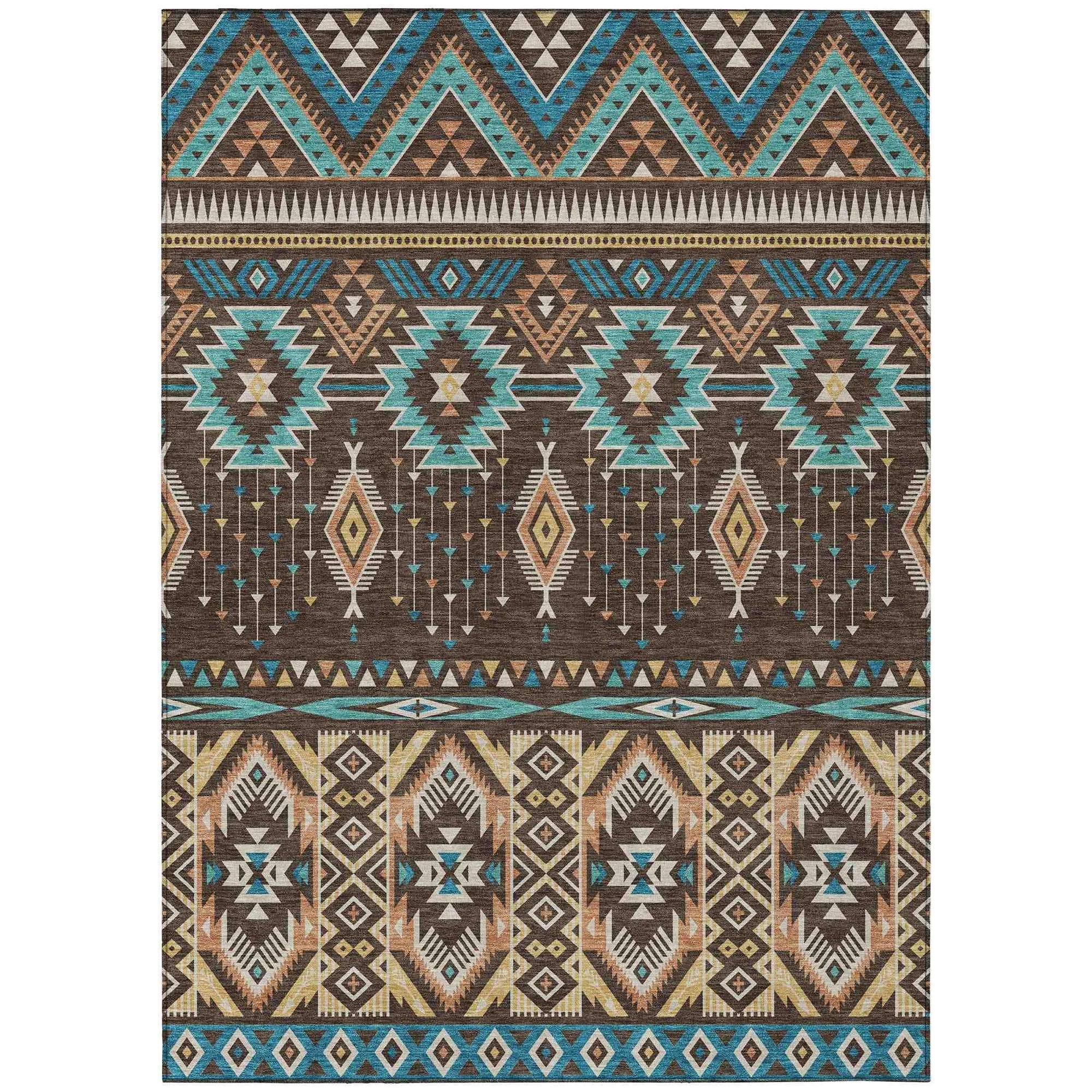 Addison Rugs Taelien Brown Washable Indoor-Outdoor Rug