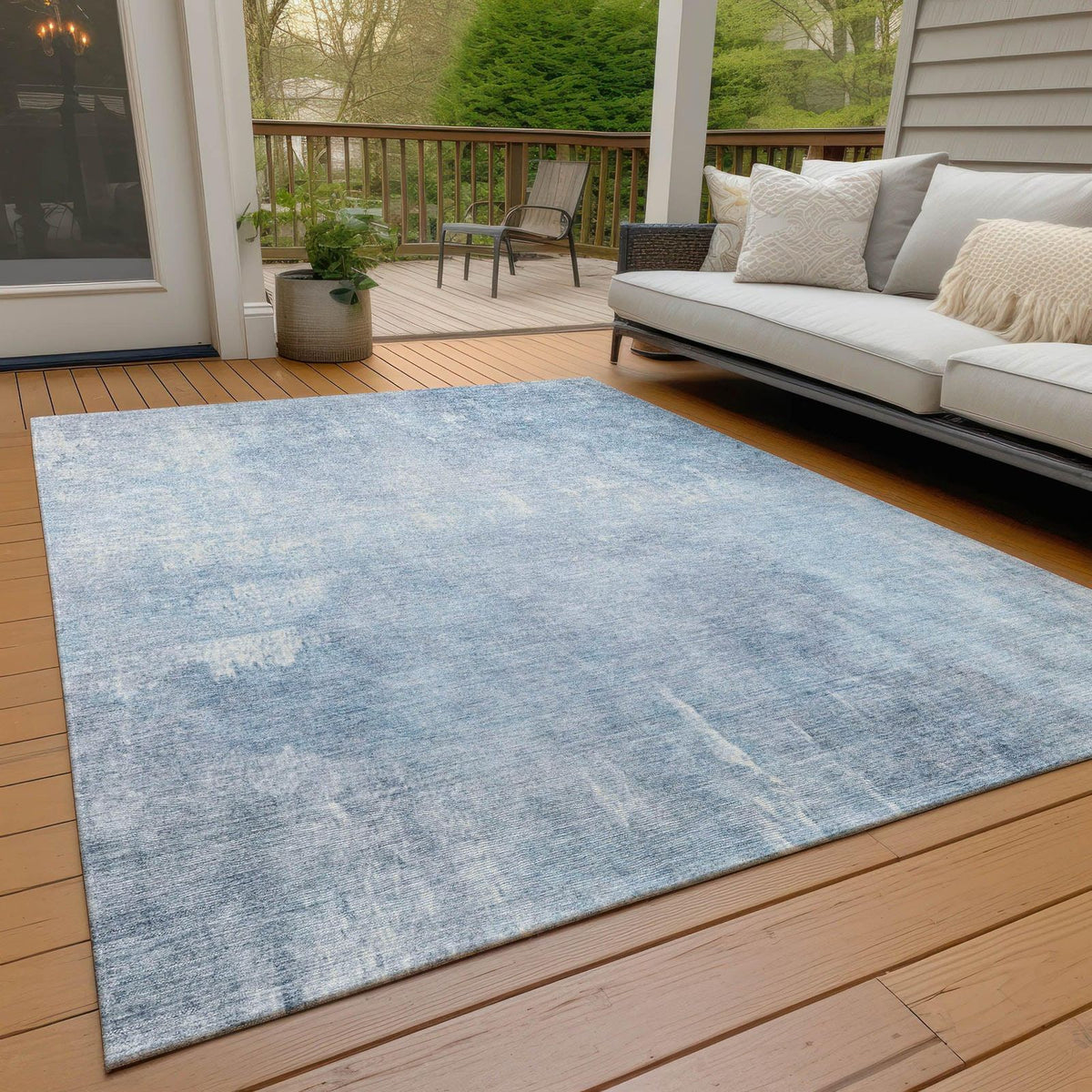 Taelion Blue Washable Indoor-Outdoor Rug - Area Rug, Ships in 2-3 Days - view 2