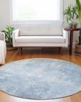 Taelion Blue Washable Indoor-Outdoor Rug
