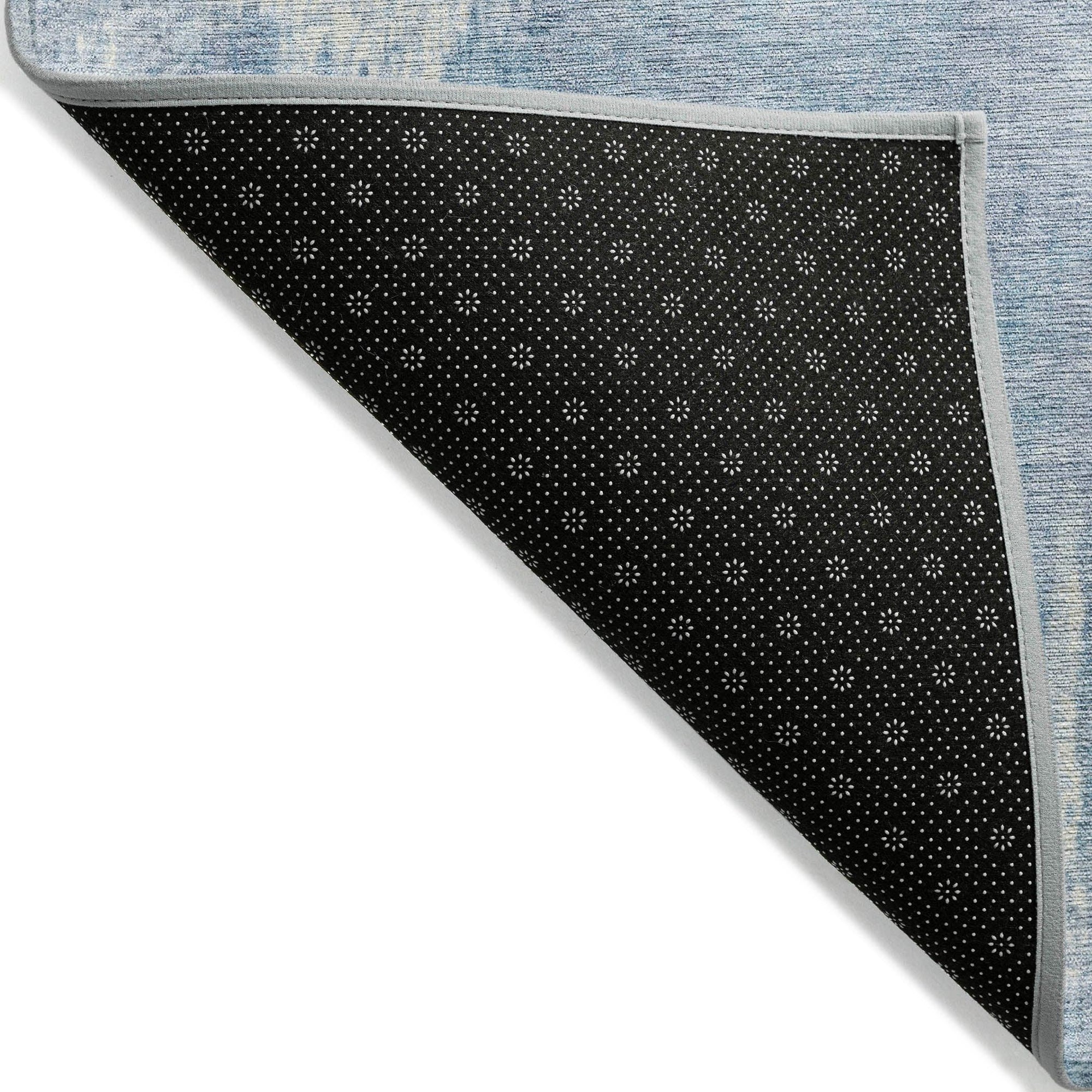 Taelion Blue Washable Indoor-Outdoor Rug