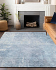 Taelion Blue Washable Indoor-Outdoor Rug