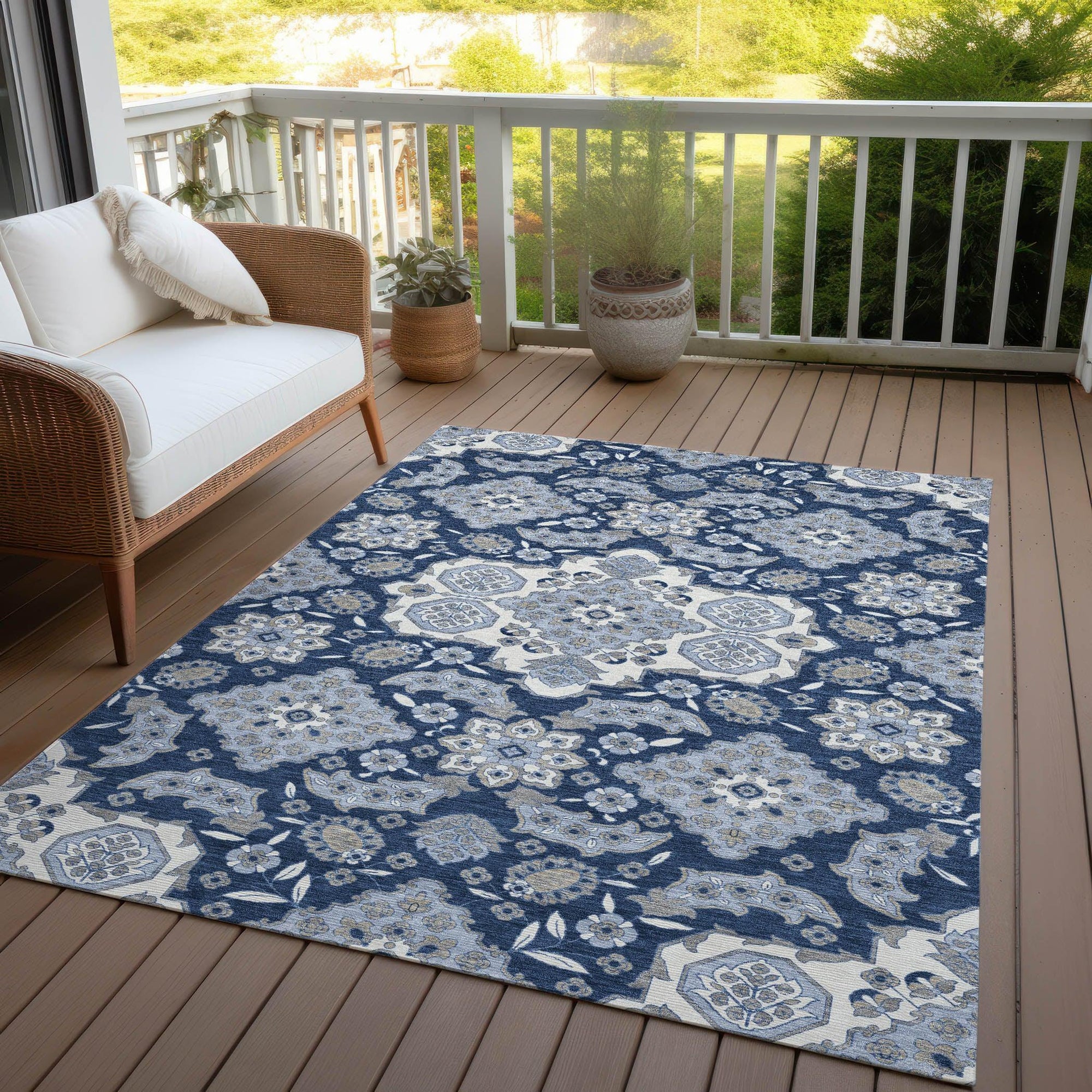 Addison Rugs Taelira Blue Washable Indoor-Outdoor Rug