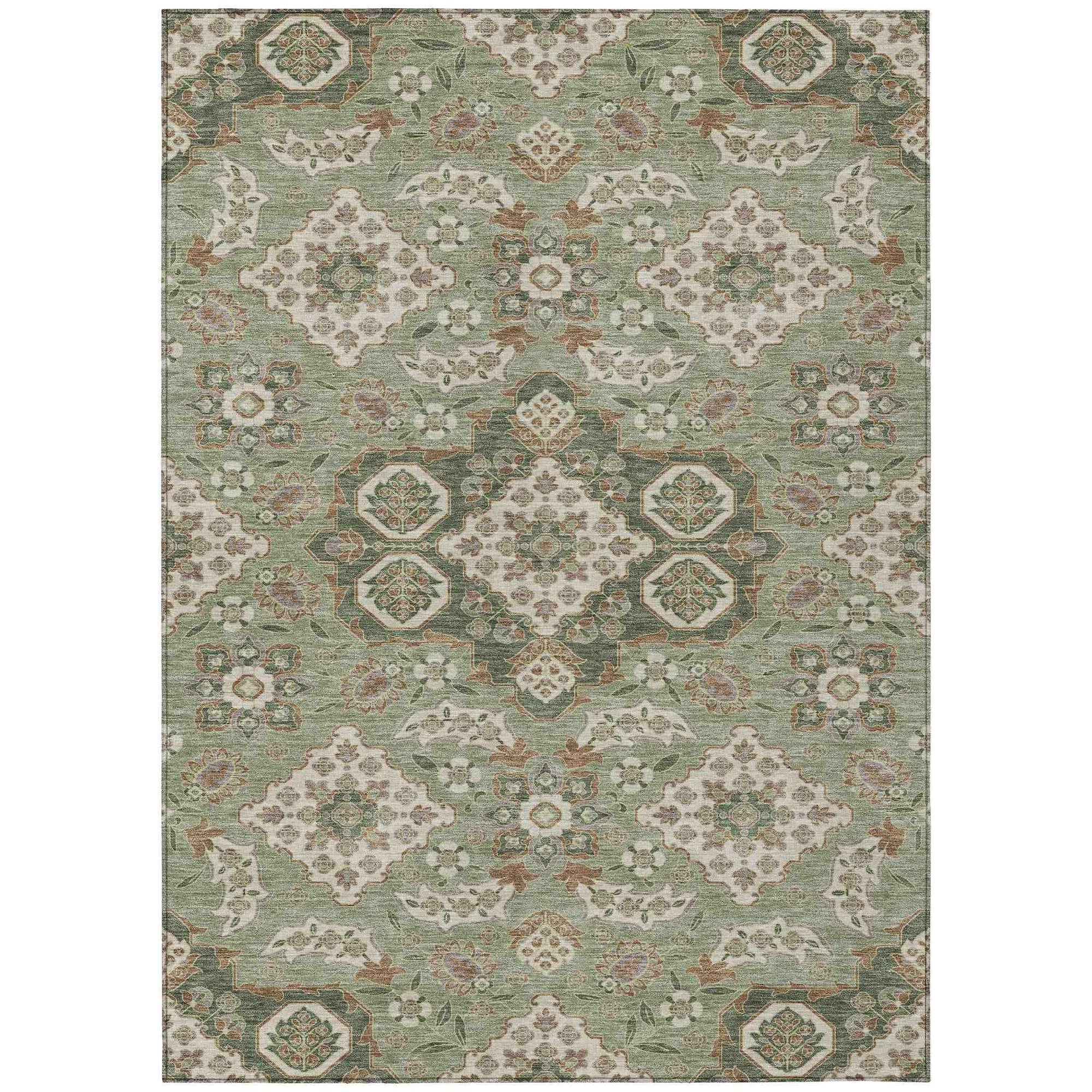 Addison Rugs Taelira Green Washable Indoor-Outdoor Rug
