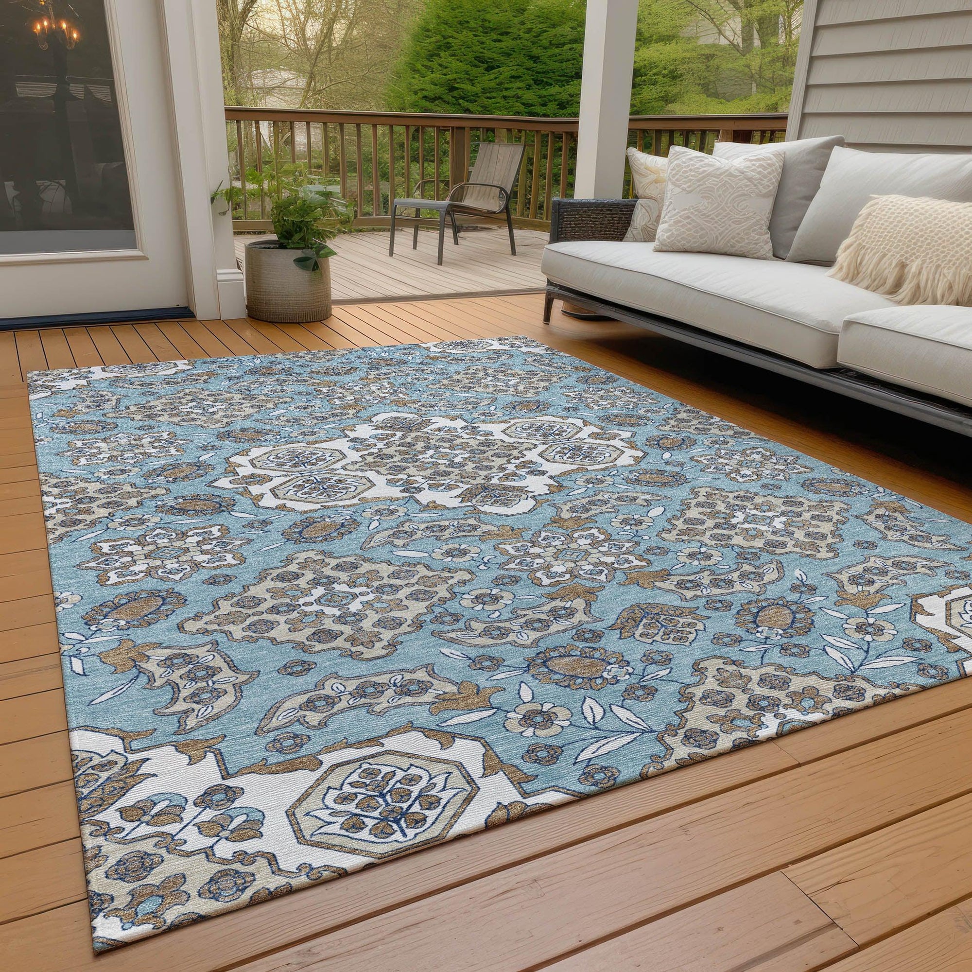 Addison Rugs Taelira Sky Washable Indoor-Outdoor Rug