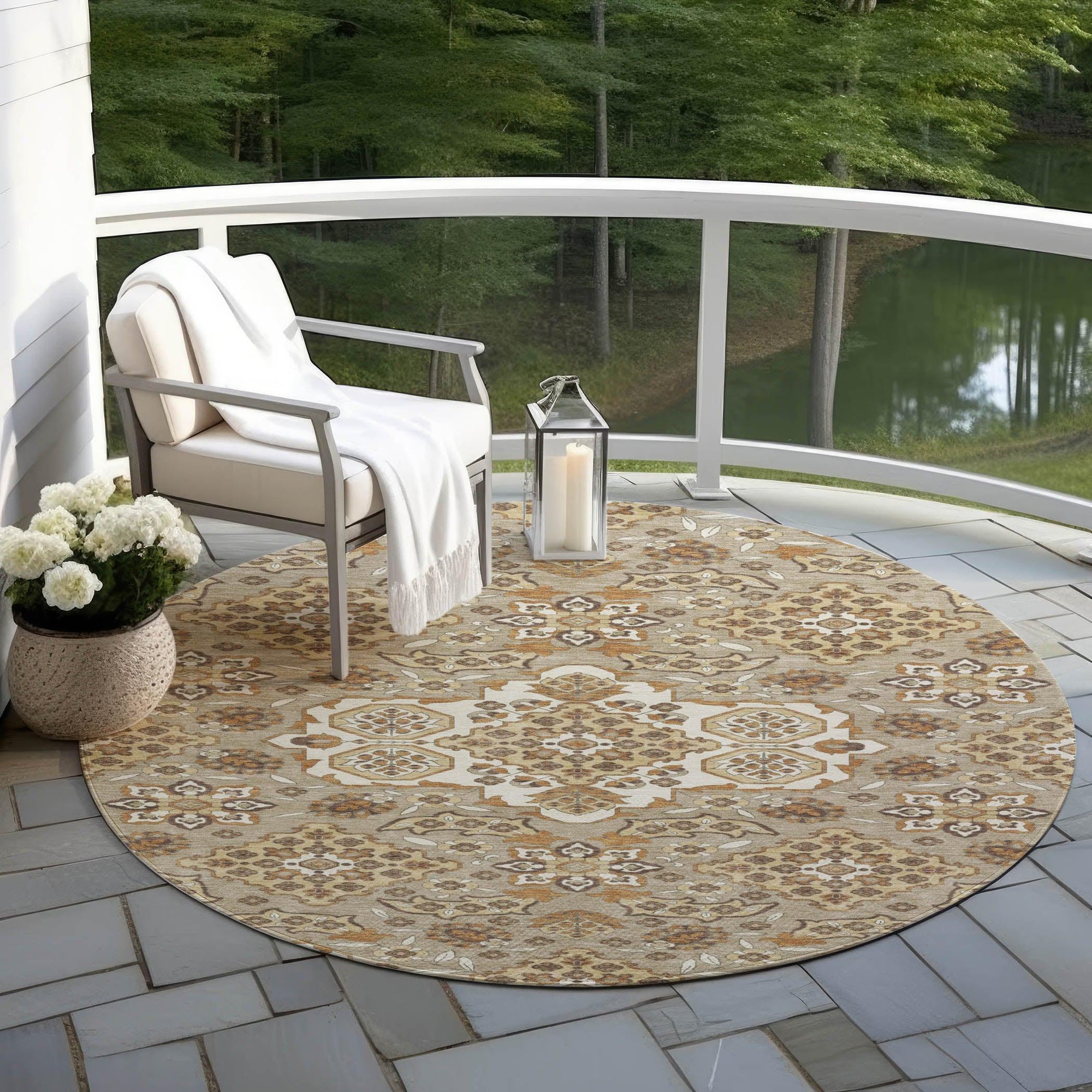 Addison Rugs Taelira Taupe Washable Indoor-Outdoor Rug