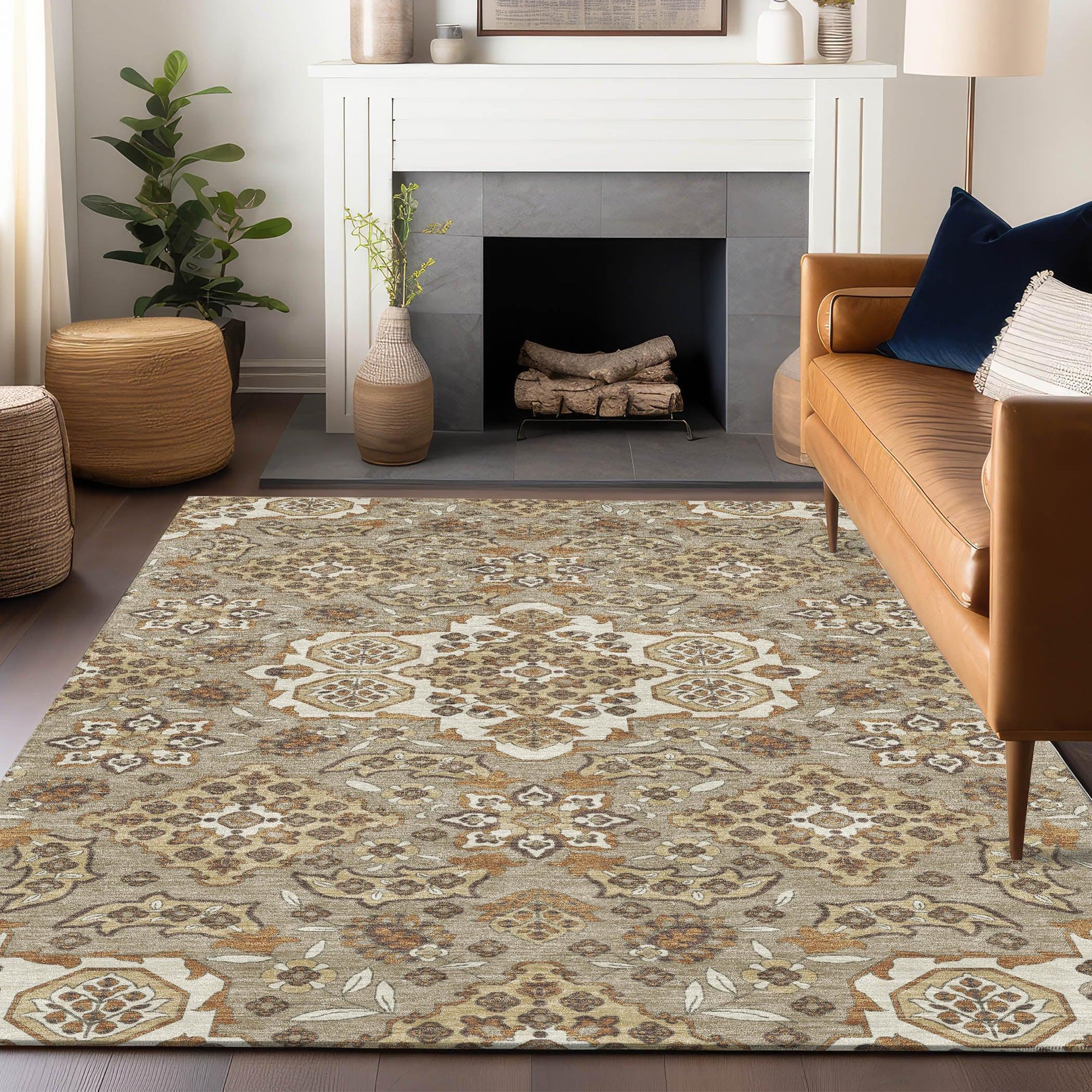 Addison Rugs Taelira Taupe Washable Indoor-Outdoor Rug