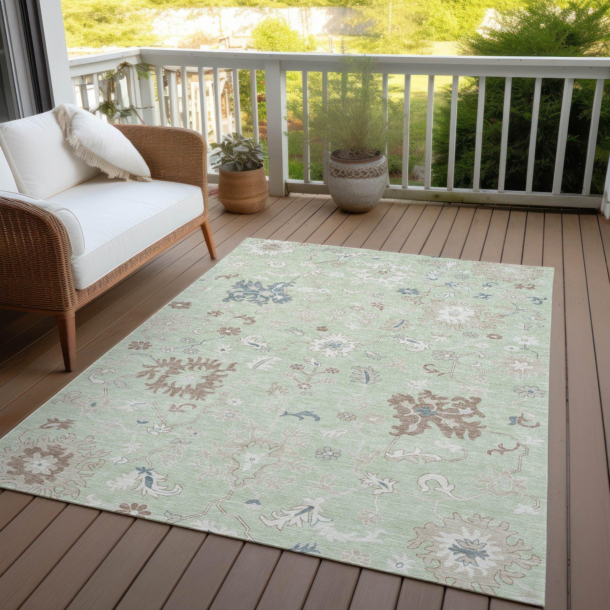 Addison Rugs Taelius Green Washable Indoor-Outdoor Rug