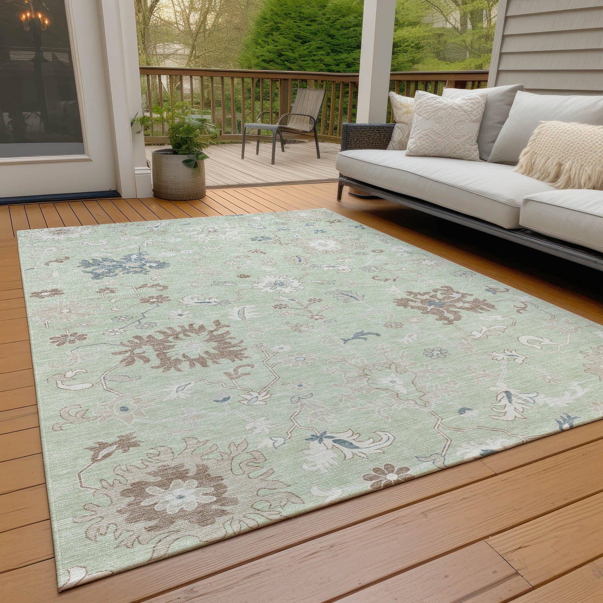 Addison Rugs Taelius Green Washable Indoor-Outdoor Rug