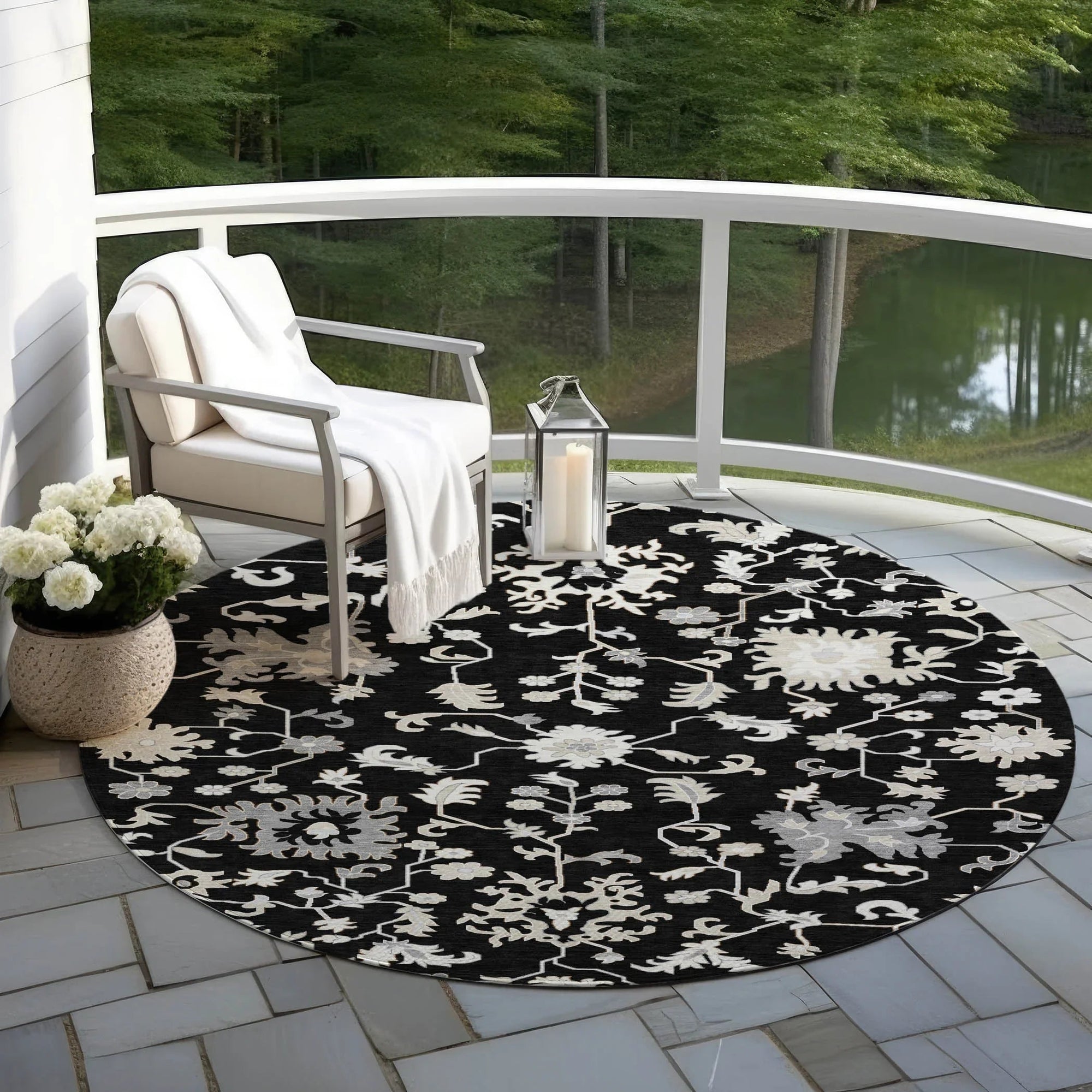 Addison Rugs Taelius Black Washable Indoor-Outdoor Rug