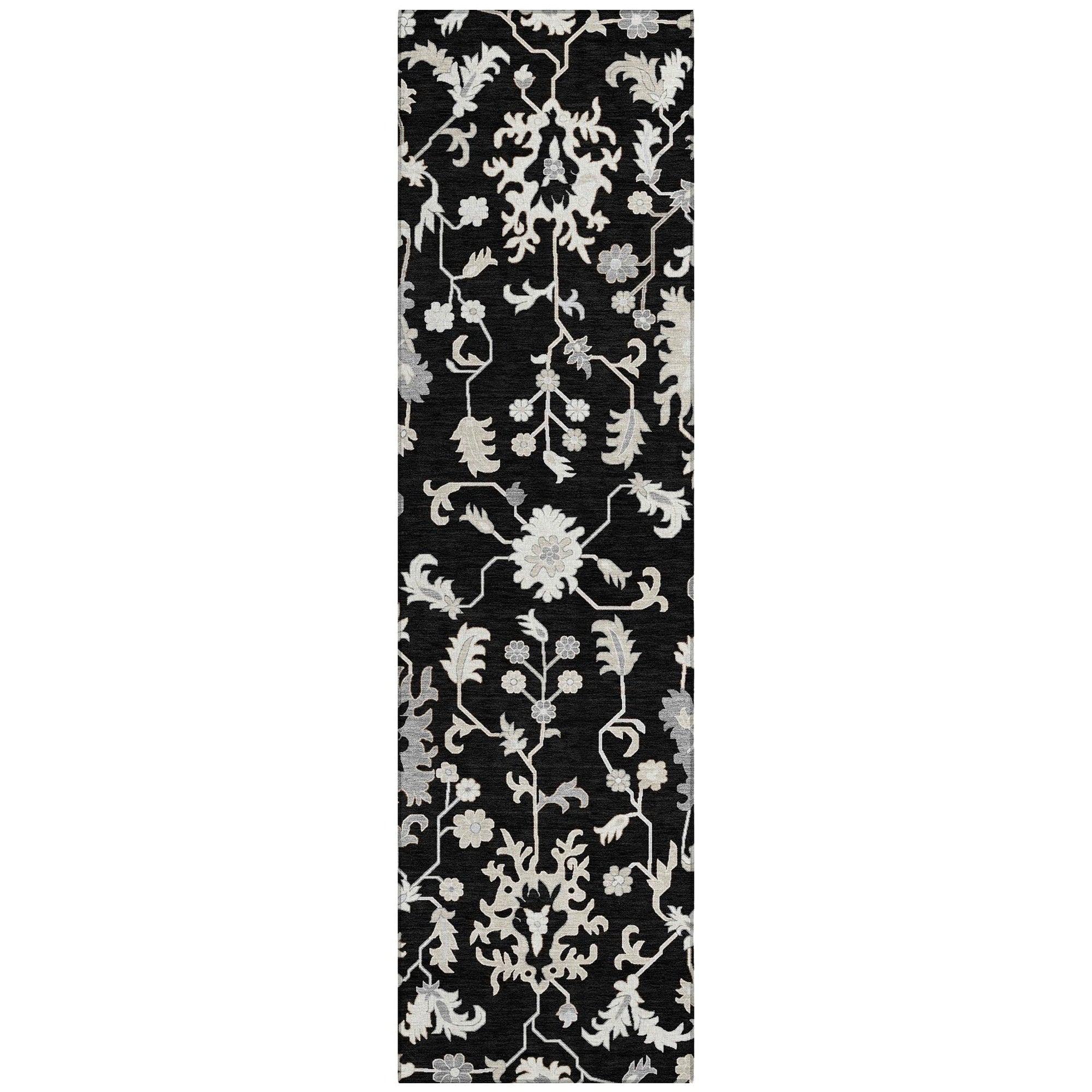 Addison Rugs Taelius Black Washable Indoor-Outdoor Rug