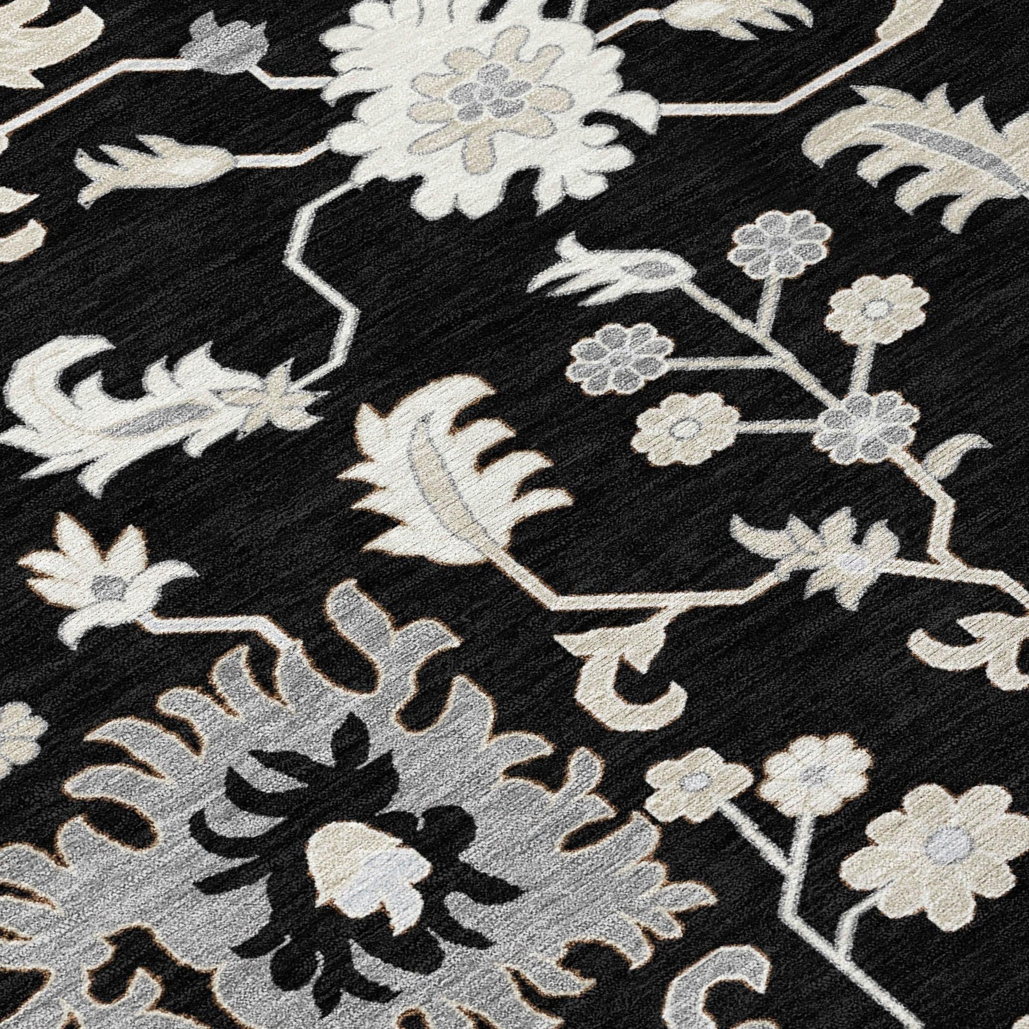 Addison Rugs Taelius Black Washable Indoor-Outdoor Rug