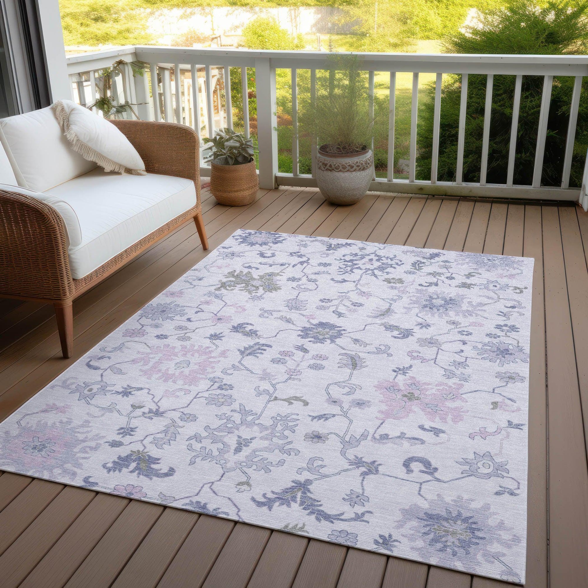 Addison Rugs Taelius Purple Washable Indoor-Outdoor Rug
