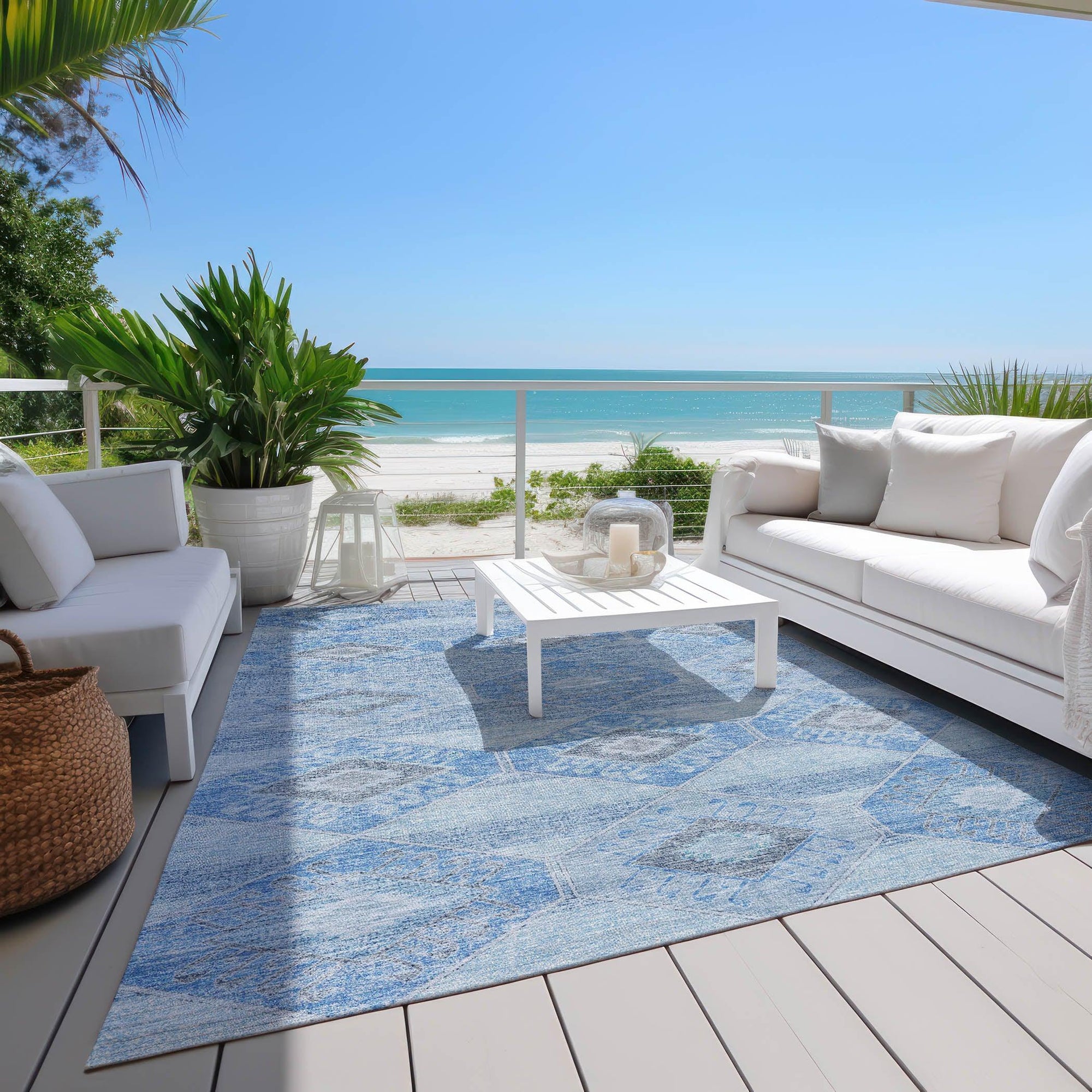 Addison Rugs Uraain Blue Washable Indoor-Outdoor Rug