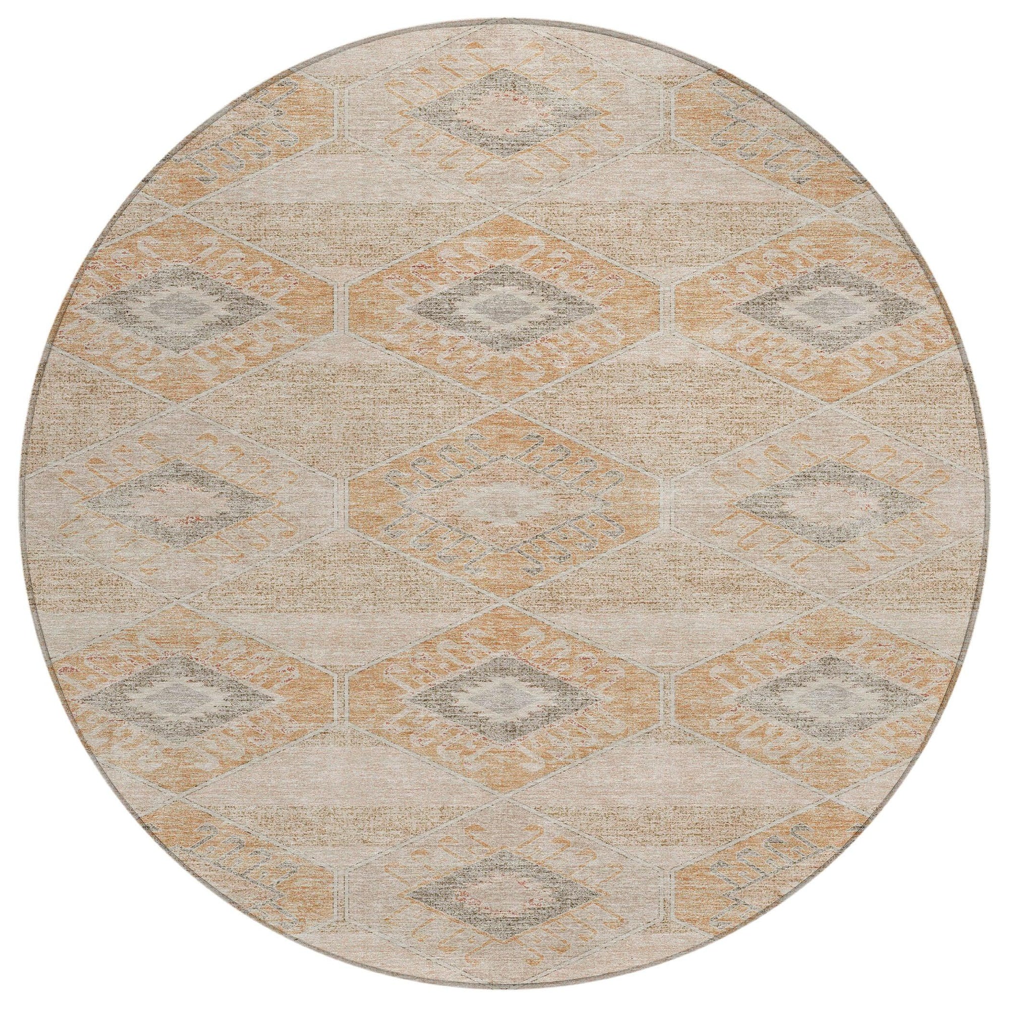 Uraain Orange Washable Indoor-Outdoor Rug