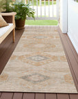 Uraain Orange Washable Indoor-Outdoor Rug