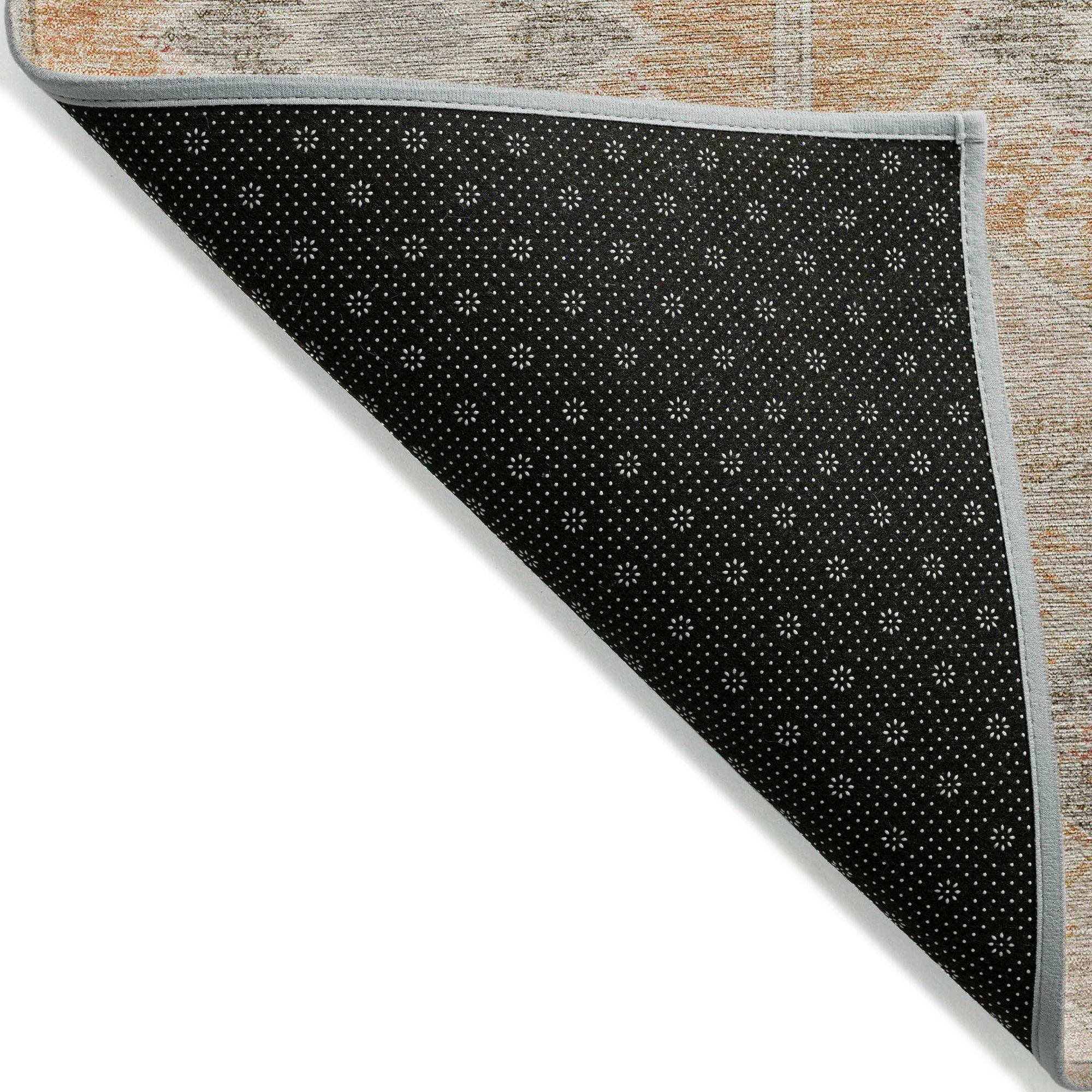 Uraain Orange Washable Indoor-Outdoor Rug