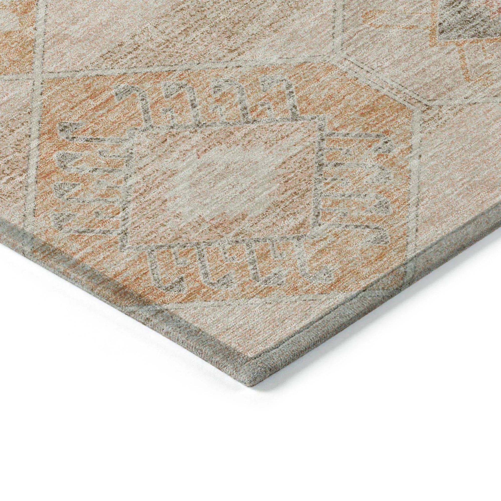 Uraain Orange Washable Indoor-Outdoor Rug