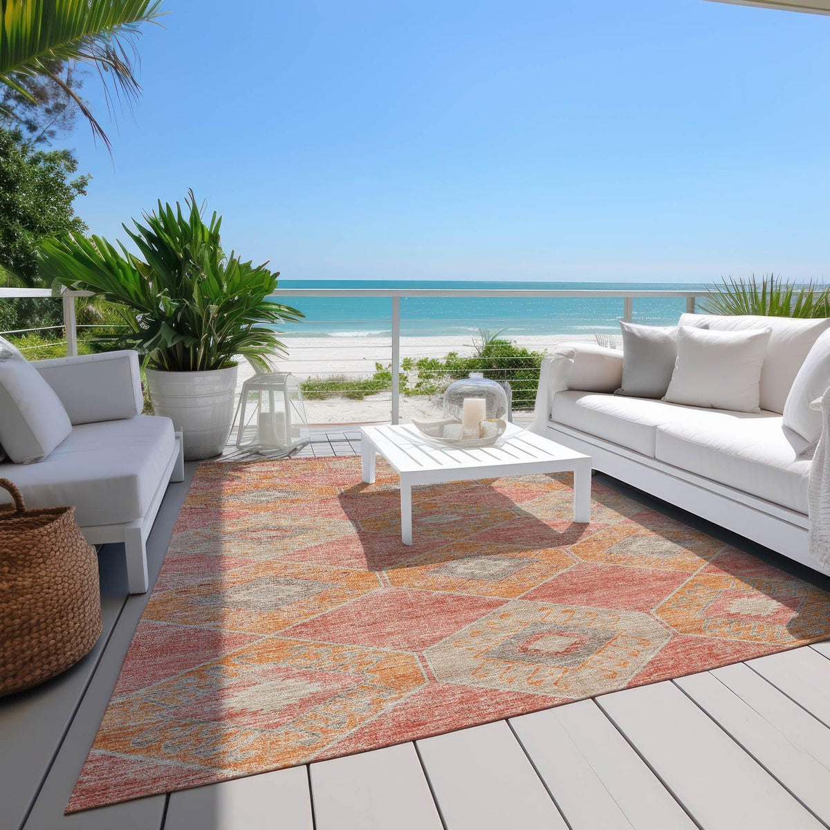 Addison Rugs Uraain Coral Washable Indoor-Outdoor Rug