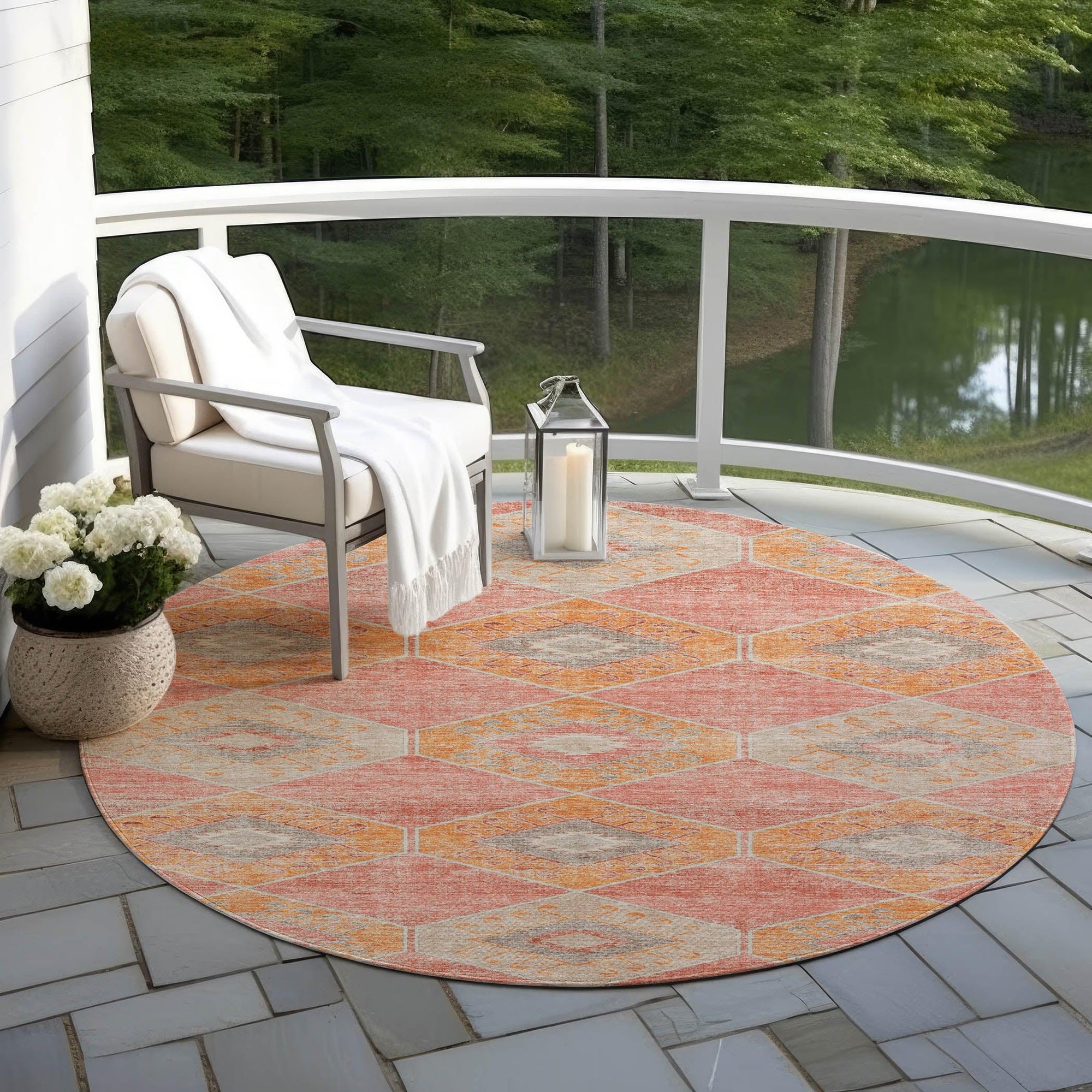 Addison Rugs Uraain Coral Washable Indoor-Outdoor Rug