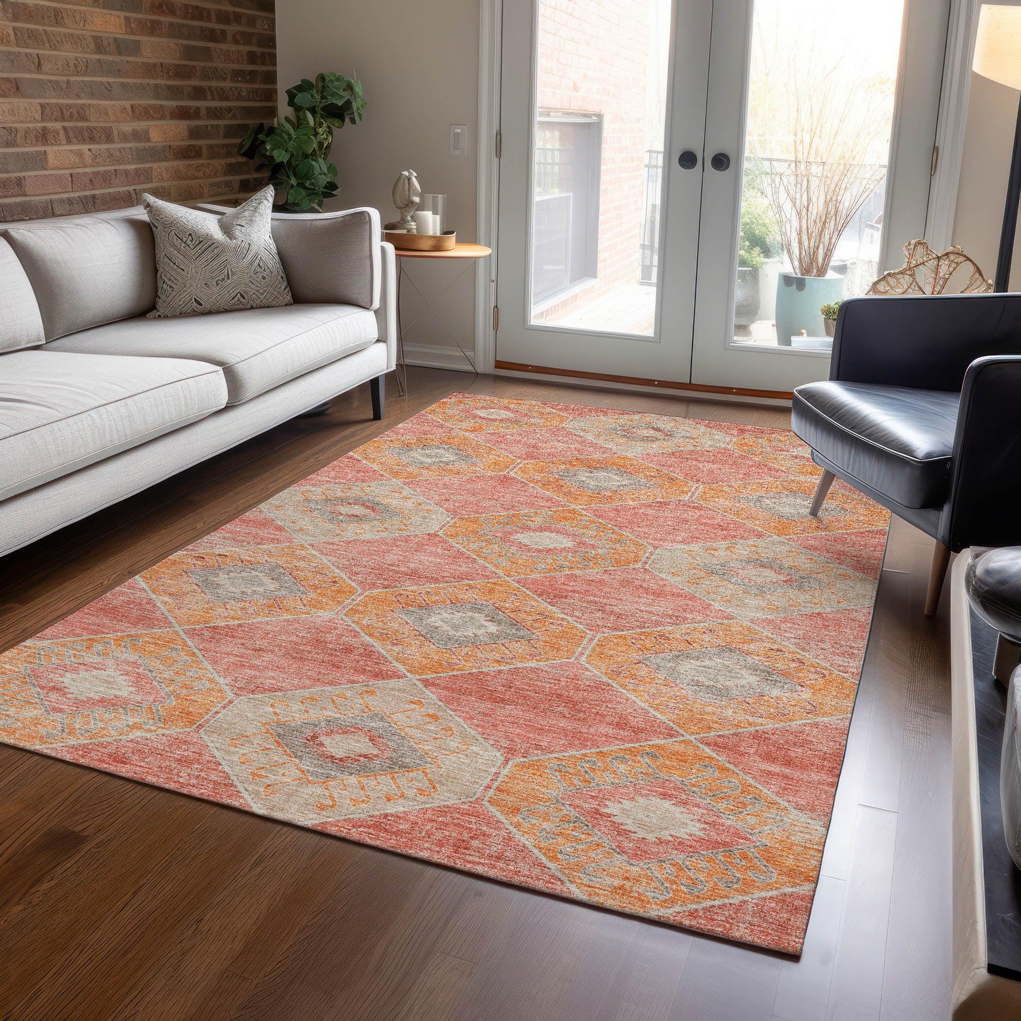 Addison Rugs Uraain Coral Washable Indoor-Outdoor Rug