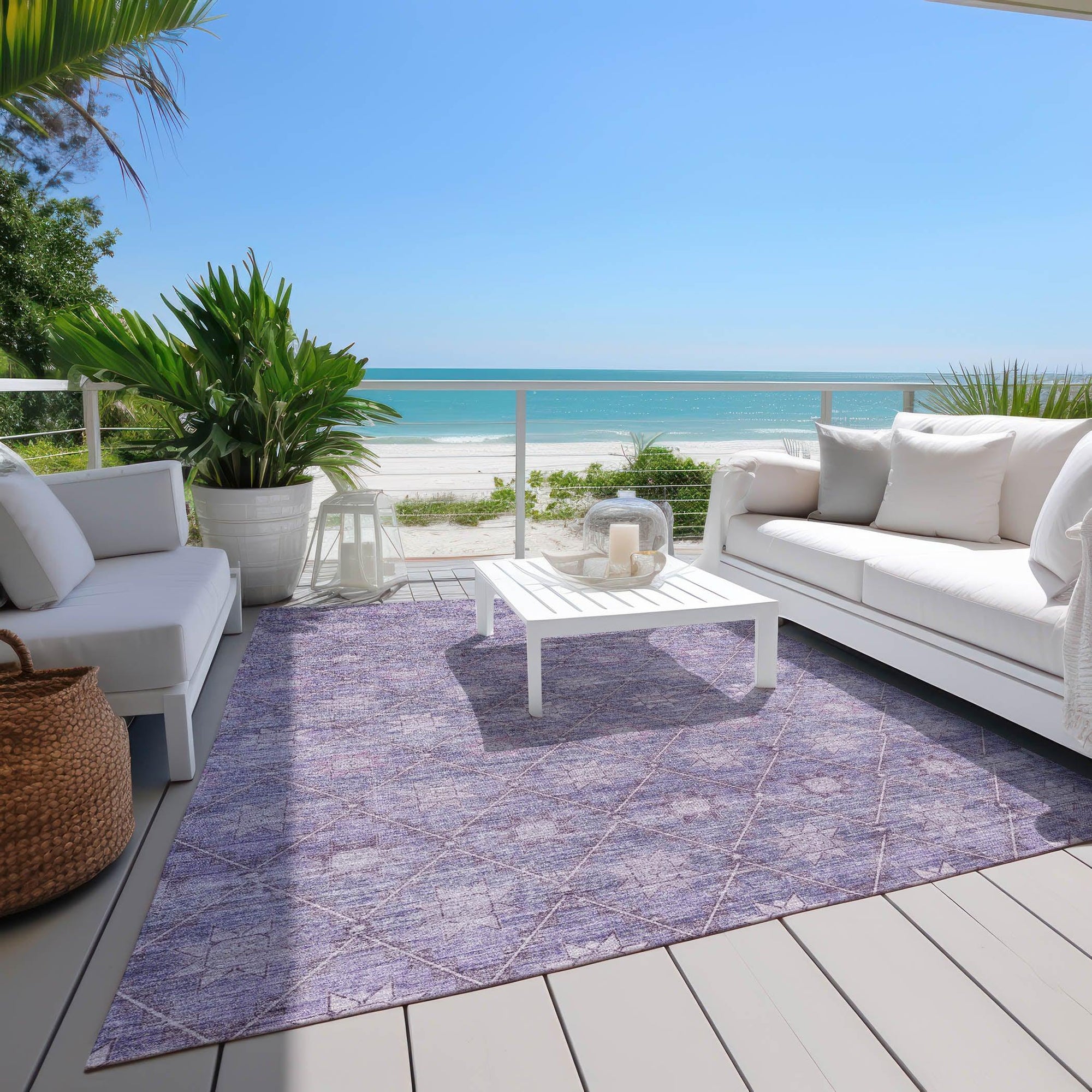Addison Rugs Uraas Purple Washable Indoor-Outdoor Rug