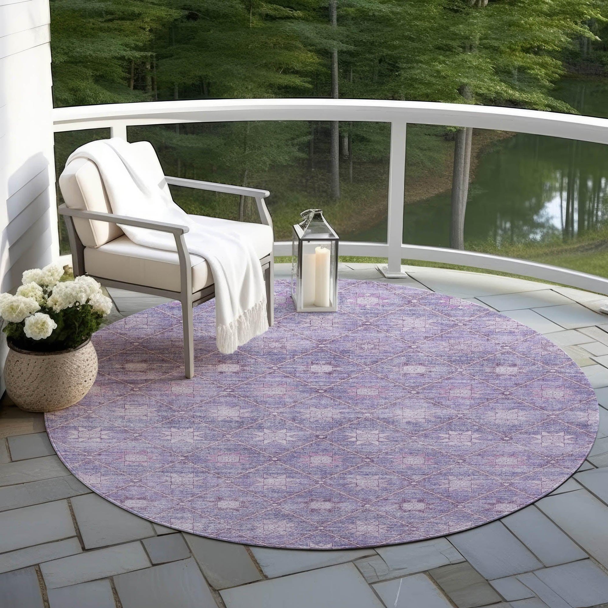 Addison Rugs Uraas Purple Washable Indoor-Outdoor Rug