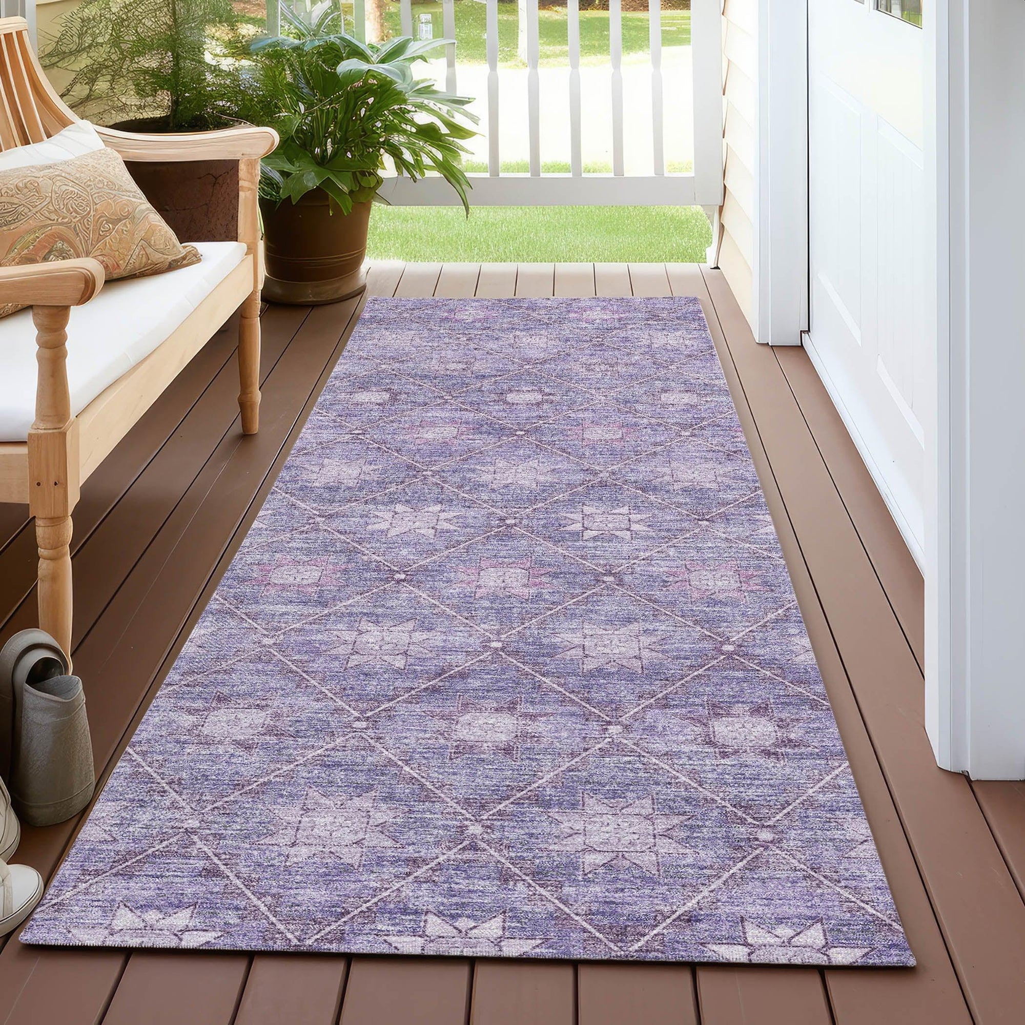 Addison Rugs Uraas Purple Washable Indoor-Outdoor Rug