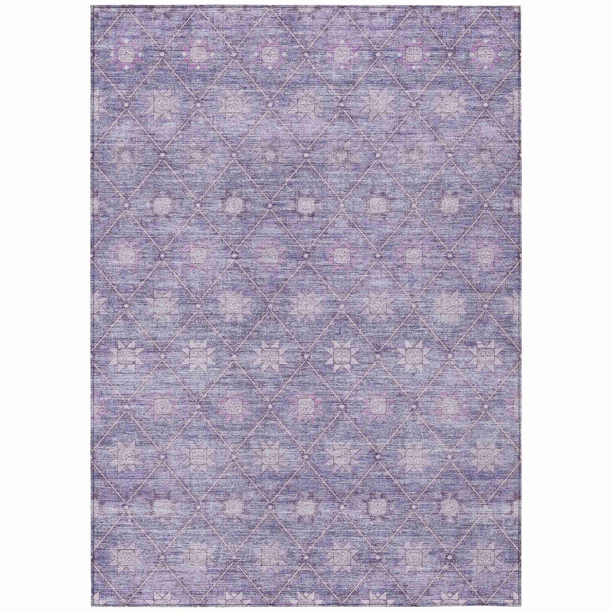 Addison Rugs Uraas Purple Washable Indoor-Outdoor Rug