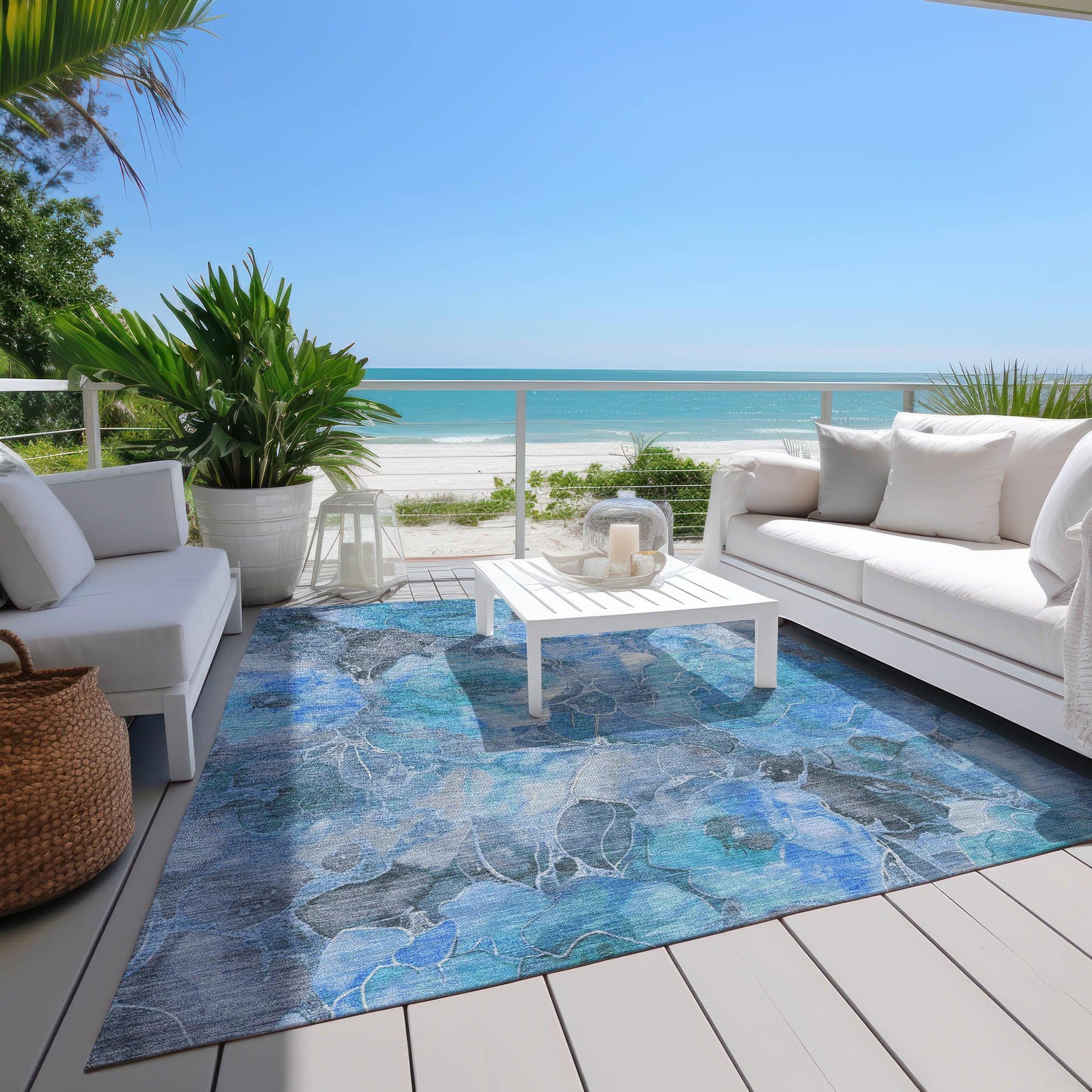 Addison Rugs Uraien Blue Washable Indoor-Outdoor Rug