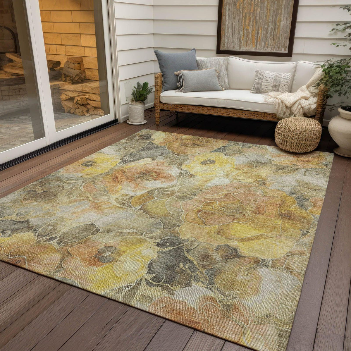 Addison Rugs Uraien Gold Washable Indoor-Outdoor Rug