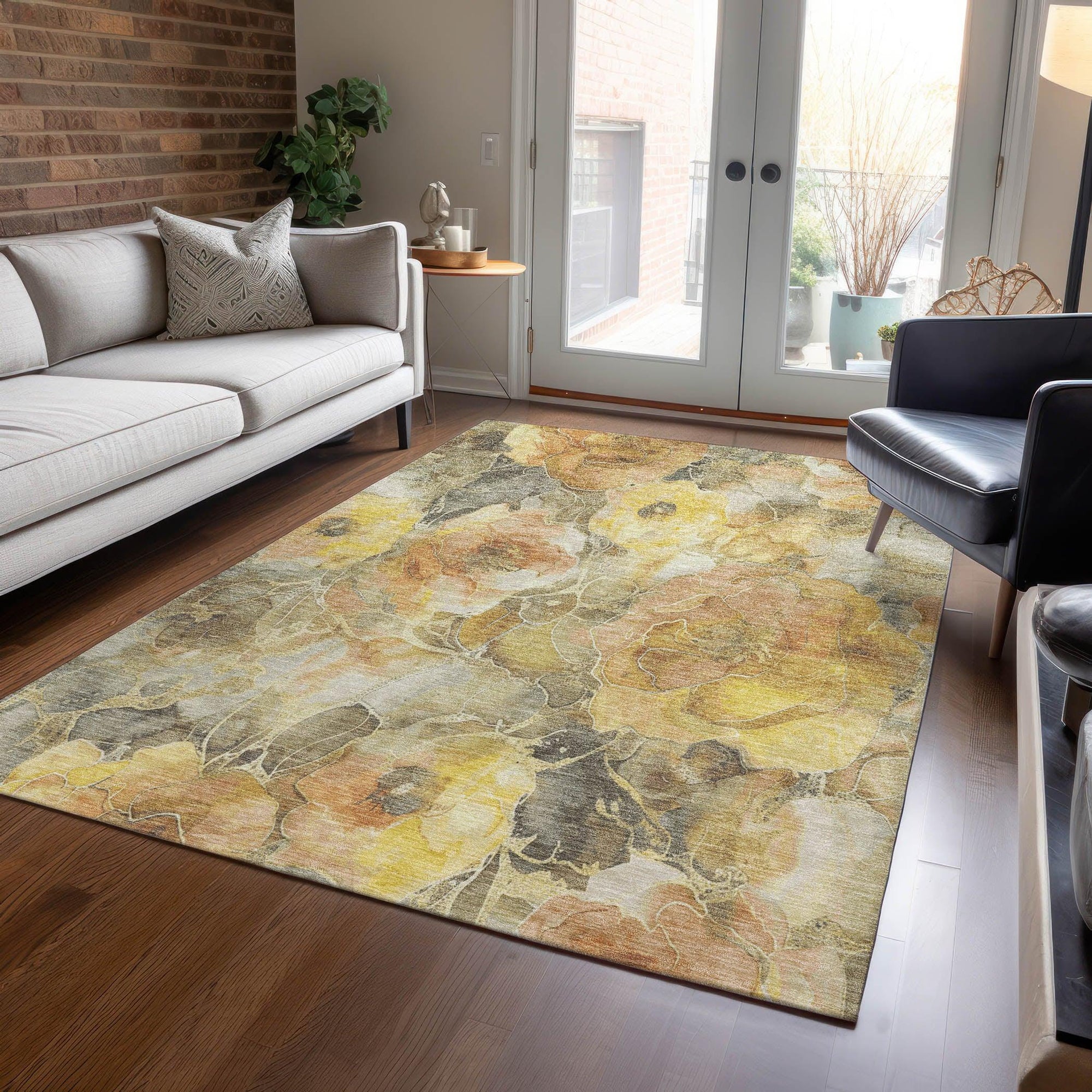 Addison Rugs Uraien Gold Washable Indoor-Outdoor Rug