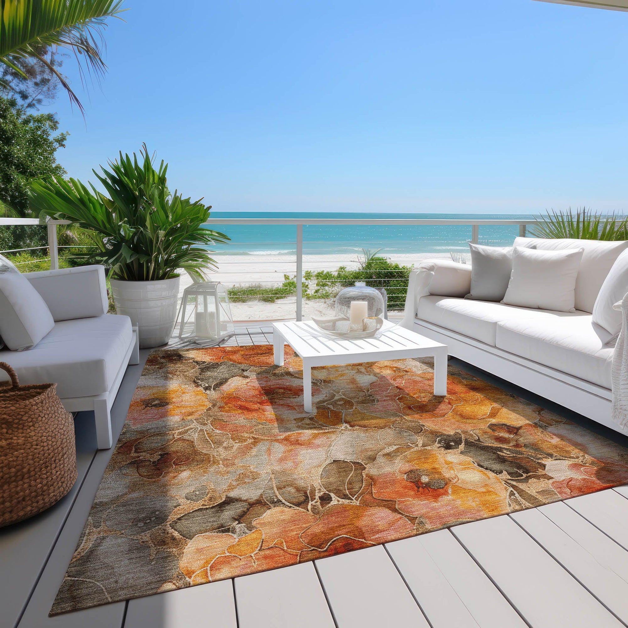 Addison Rugs Uraien Orange Washable Indoor-Outdoor Rug