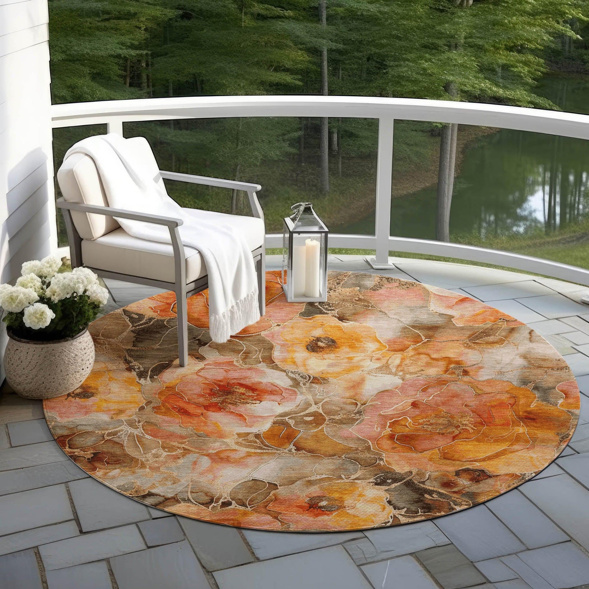 Addison Rugs Uraien Orange Washable Indoor-Outdoor Rug