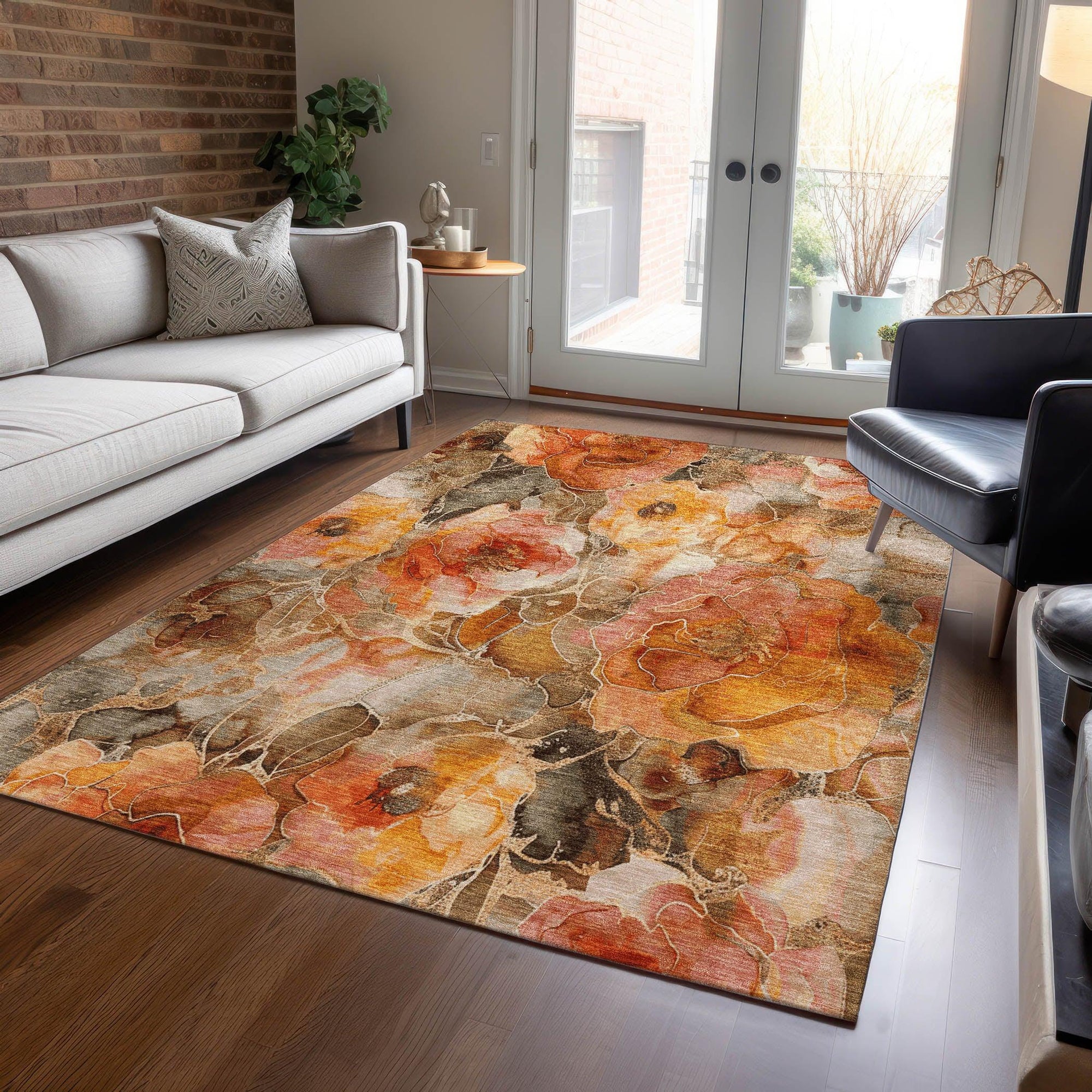 Addison Rugs Uraien Orange Washable Indoor-Outdoor Rug