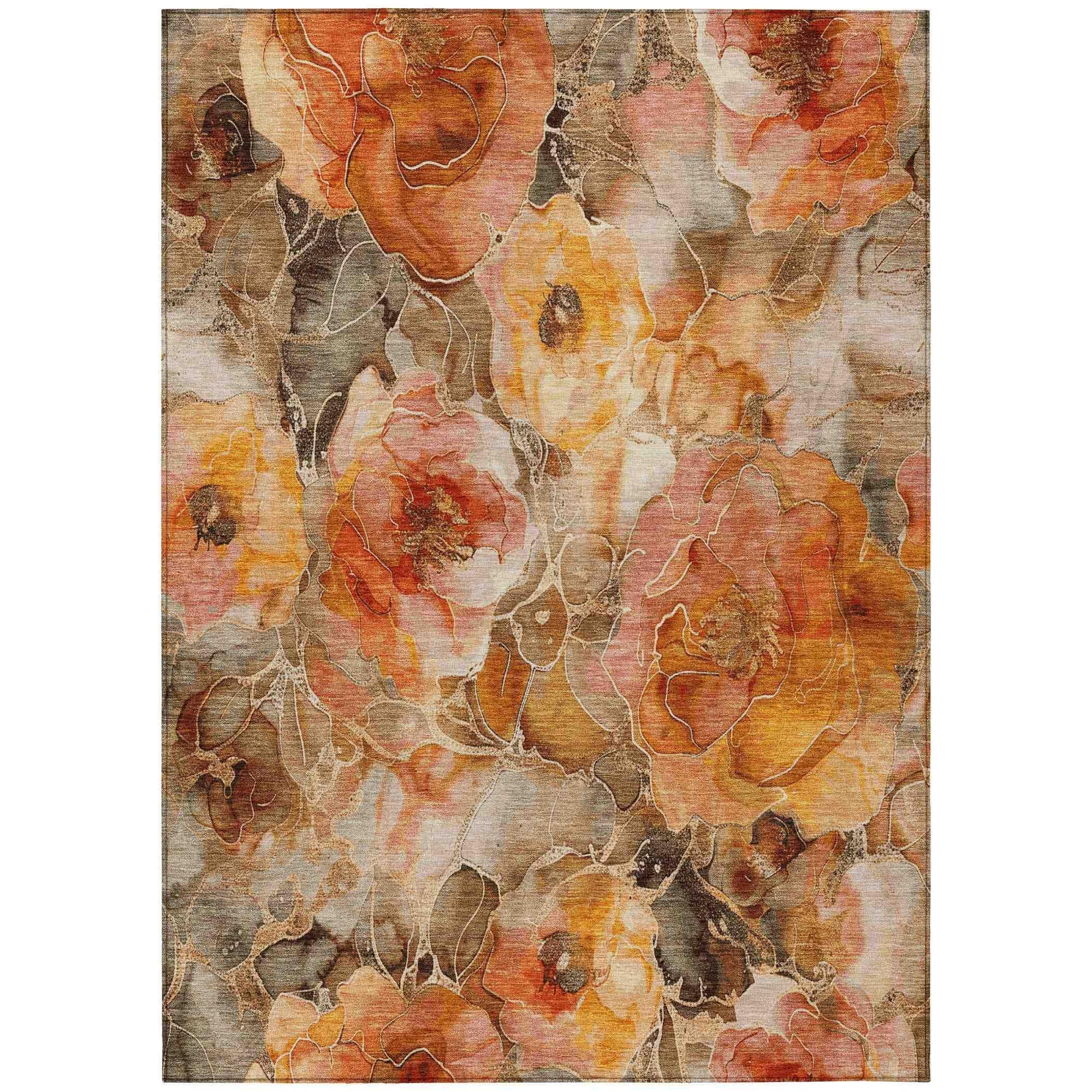Addison Rugs Uraien Orange Washable Indoor-Outdoor Rug