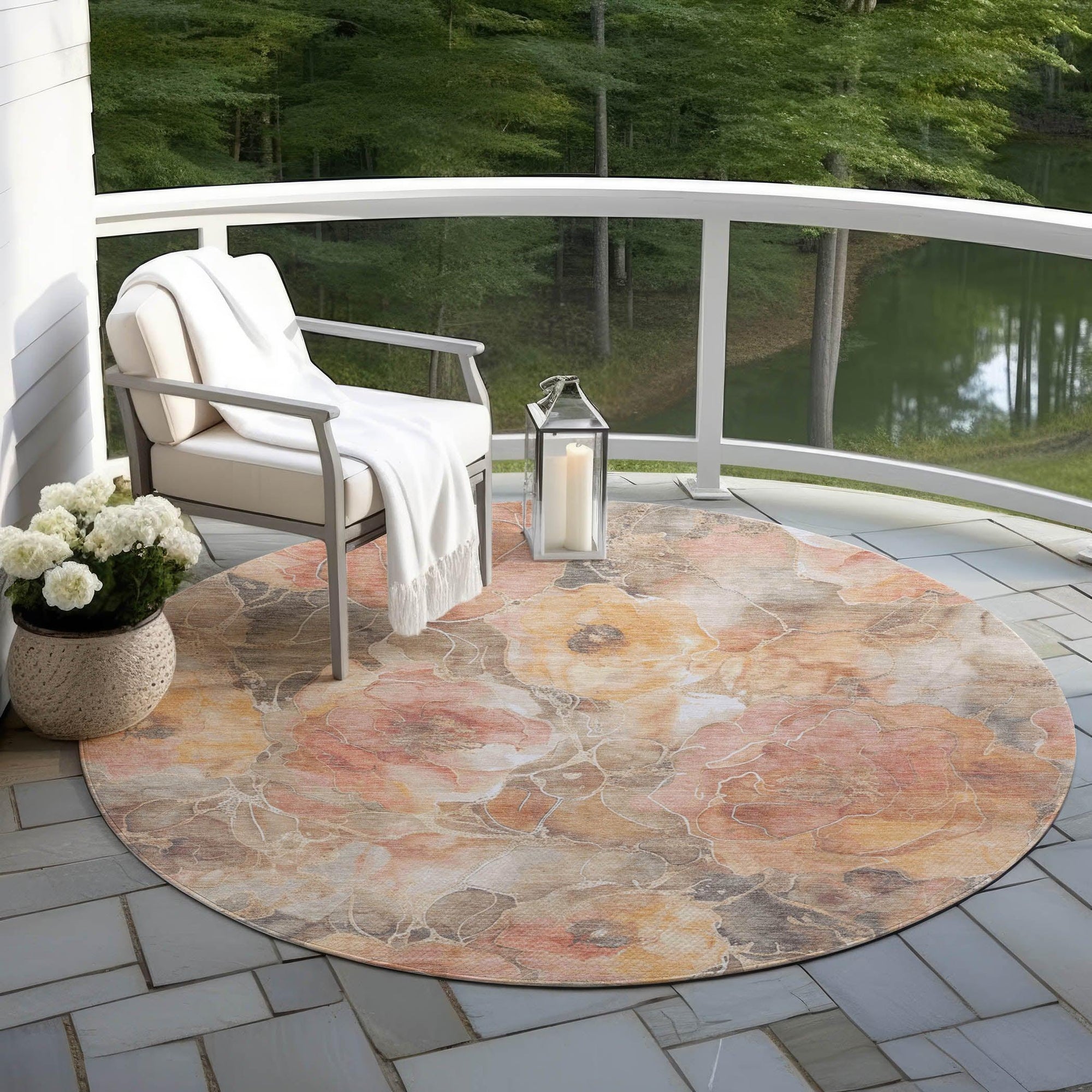 Addison Rugs Uraien Peach Washable Indoor-Outdoor Rug