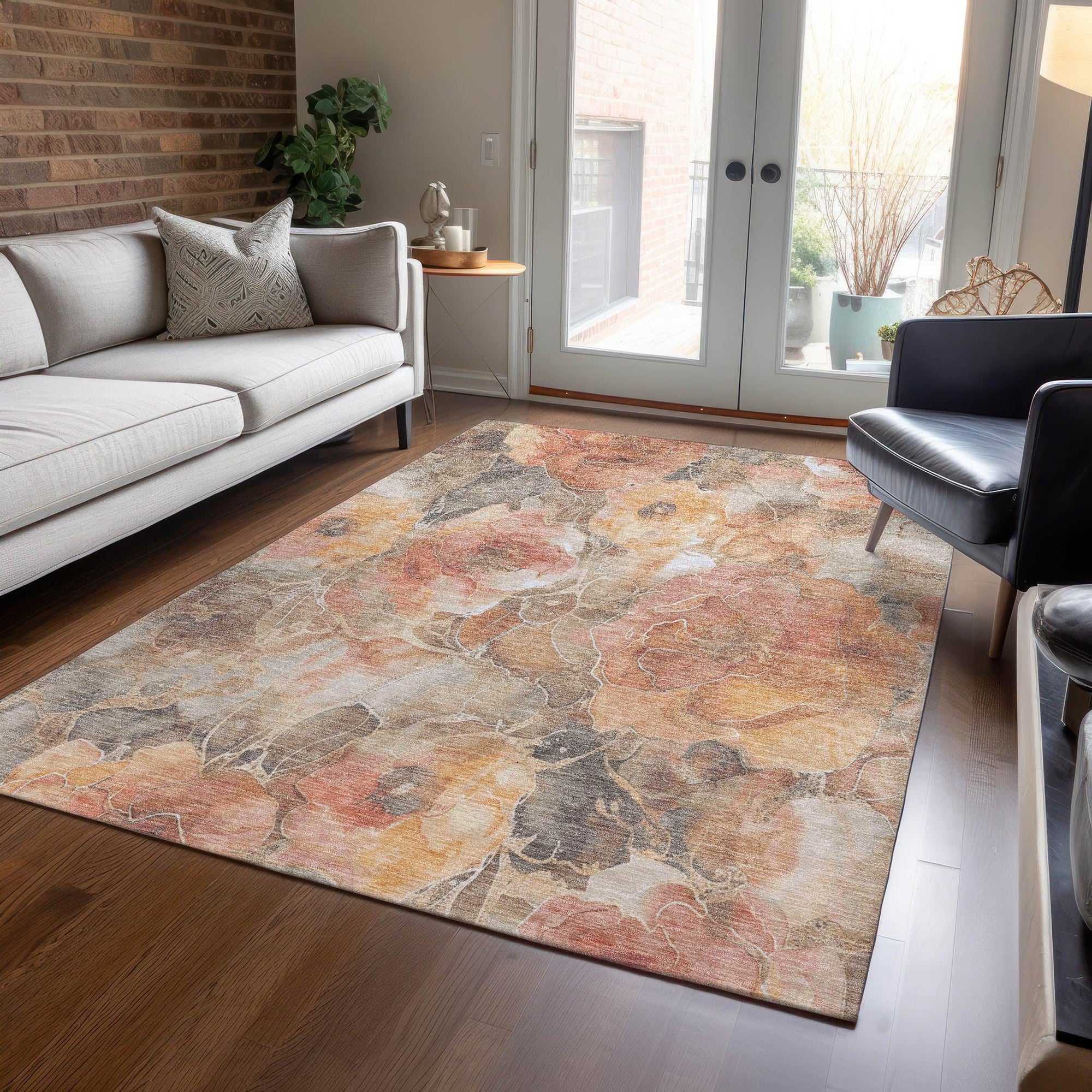 Addison Rugs Uraien Peach Washable Indoor-Outdoor Rug