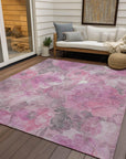 Uraien Pink Washable Indoor-Outdoor Rug